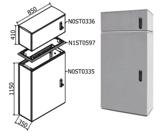 OEC - ARMADIO 850X1100X350 + SOPRALZO N0ST0380