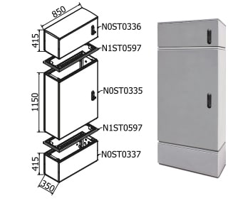 OEC - ARMADIO 850X1100X350 CON ZOCC.E SOPRALZO N0ST0381