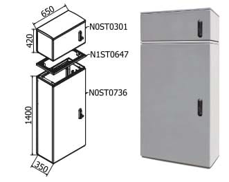 OEC - ARMADIO 650X1400X350 + SOPRALZO SERR.21 N0ST0738/21