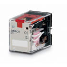 OMRON ELECTRONICS - Relè elettromeccanico MY(S), bobina 220…240 Vc.a., 4PDT, 3 A/250 Vc.a., ind. mecc. e LED, pulsante di prova bloccabile, terminali a innesto