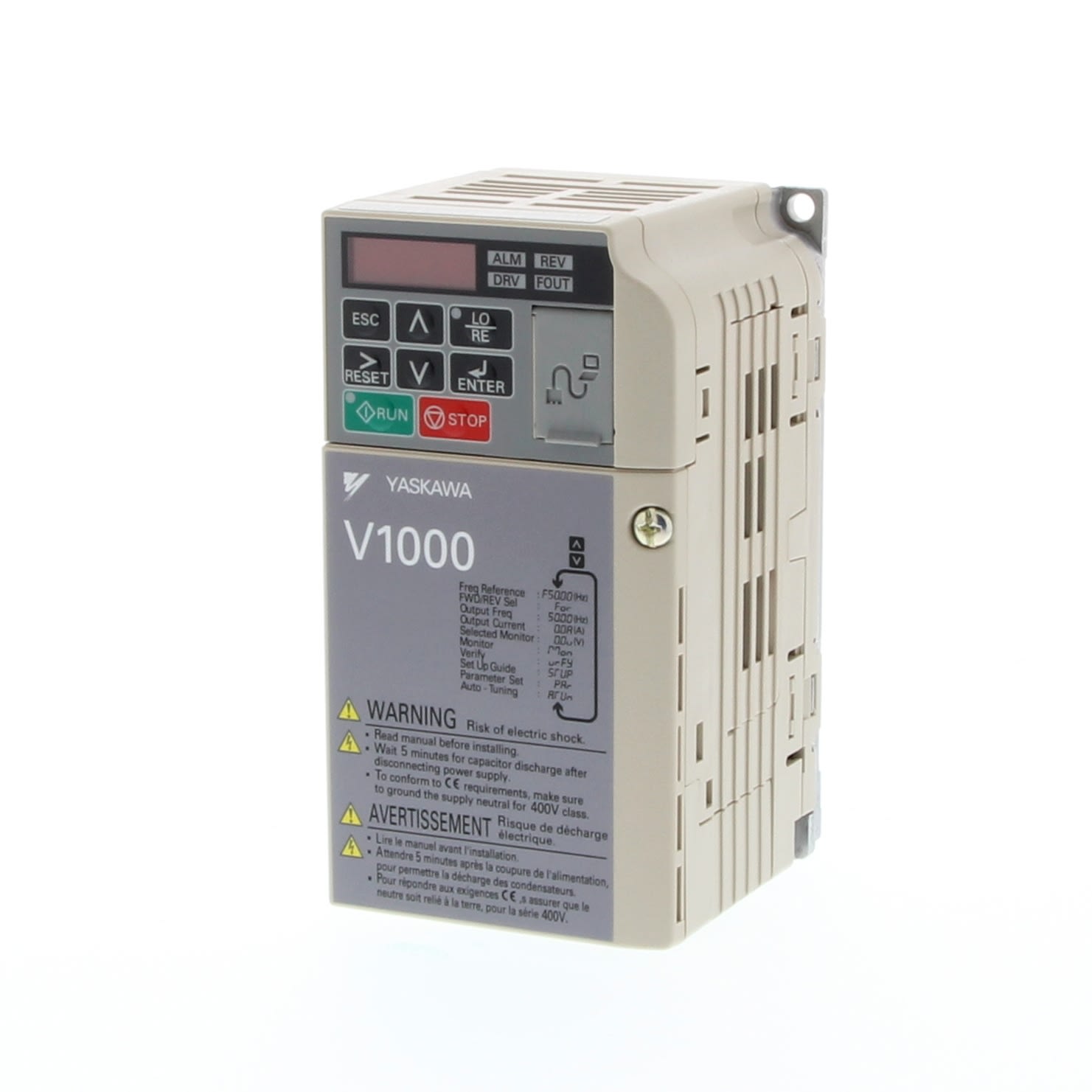 OMRON ELECTRONICS - Inverter V1000, 200 Vc.a. monofase, 0,25/0,37 kW (HD/ND), 1,6/1,9 A (HD/ND), controlli anello aperto, STO, max. freq. 400Hz