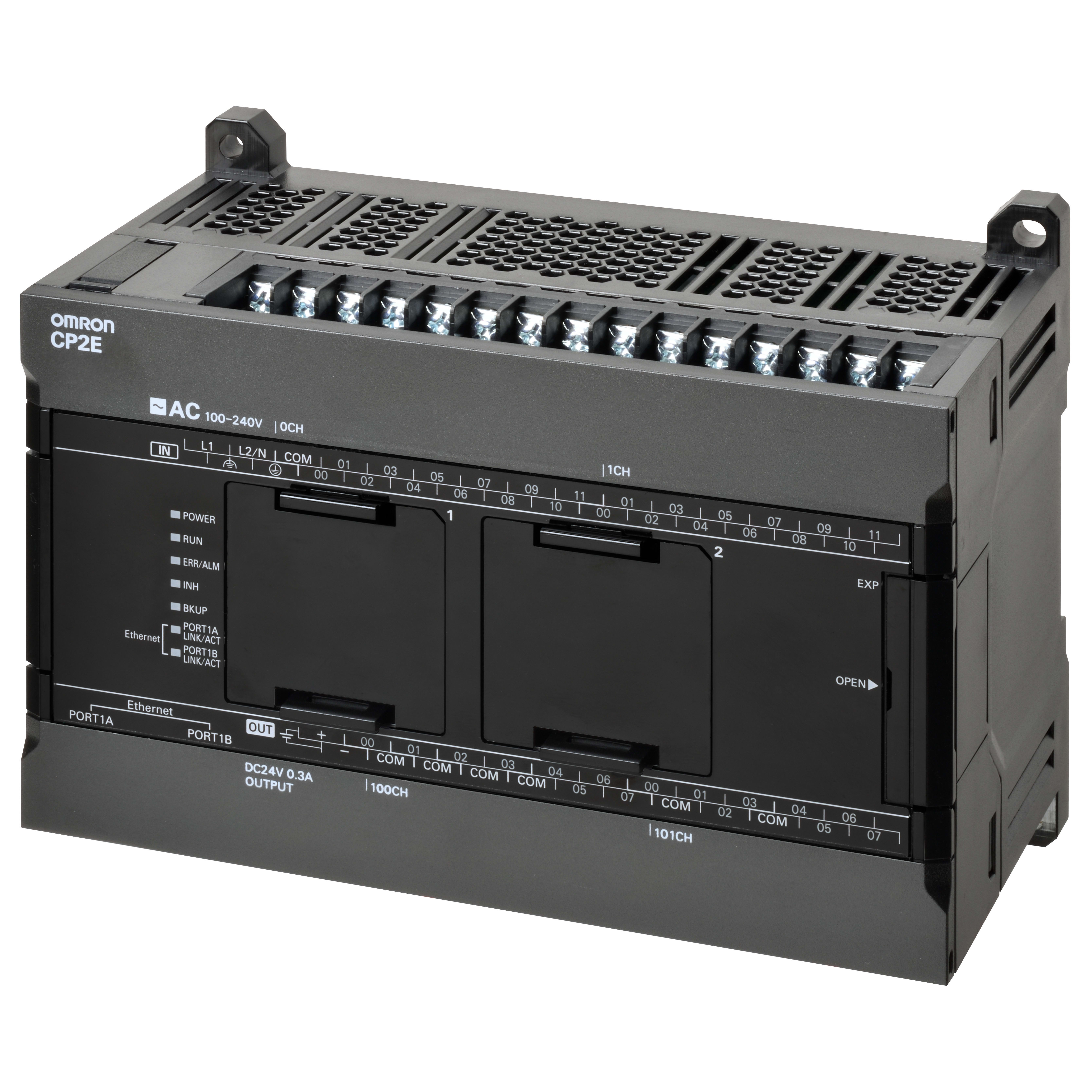 OMRON ELECTRONICS - PLC CP2E, 24 IN, 16 OUT, NPN, 220VC.A.