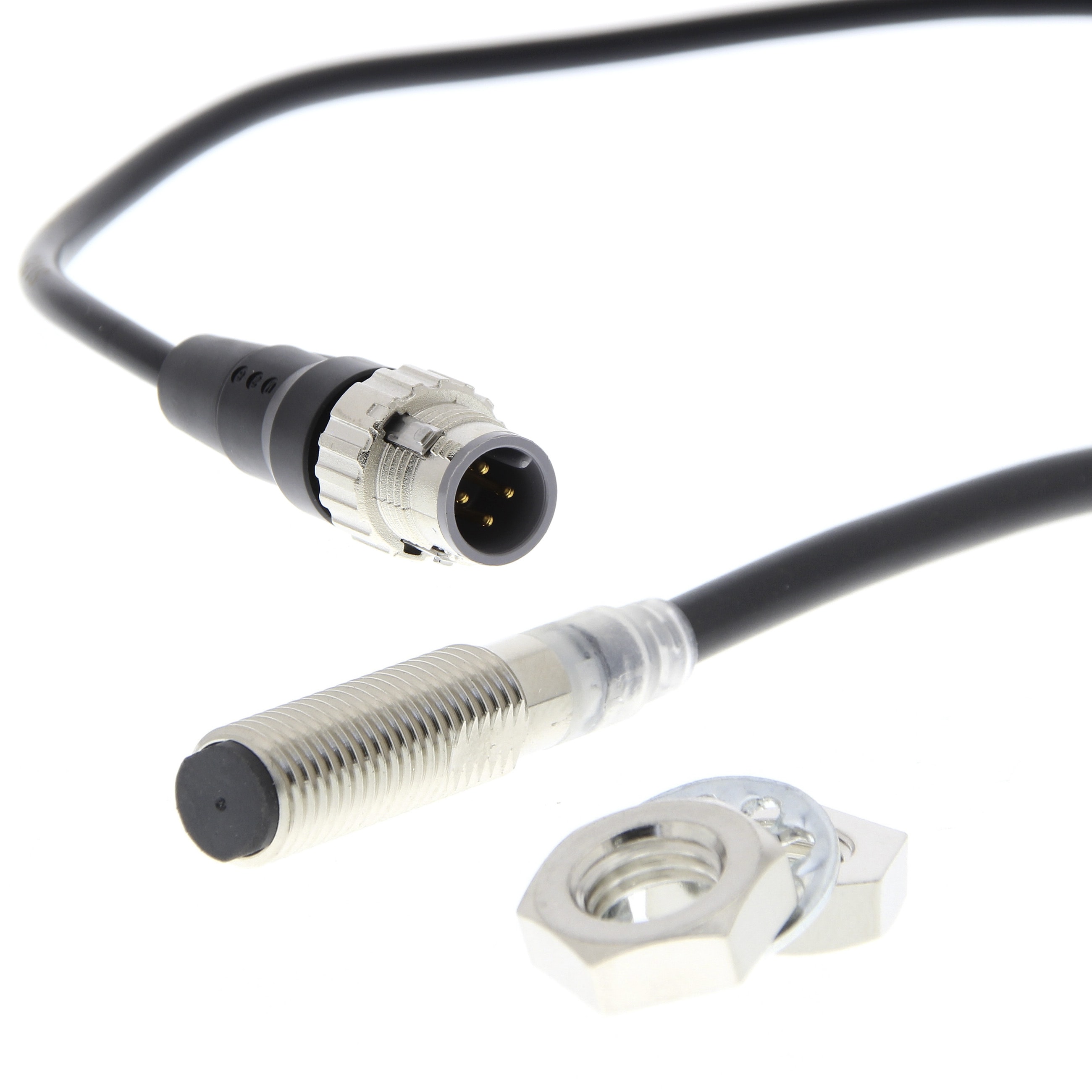 OMRON ELECTRONICS - Sensore di prossimità induttivo ottone-nichel M8 schermato 3 mm NA connettore volante 0,3 m CC 2 fili