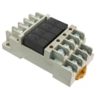 OMRON ELECTRONICS - Relè elettromeccanico G6B, bobina 24 Vc.c., 4PST + zoccolo, 5 A/250 Vc.a., diodo e LED, terminali a vite, guida DIN