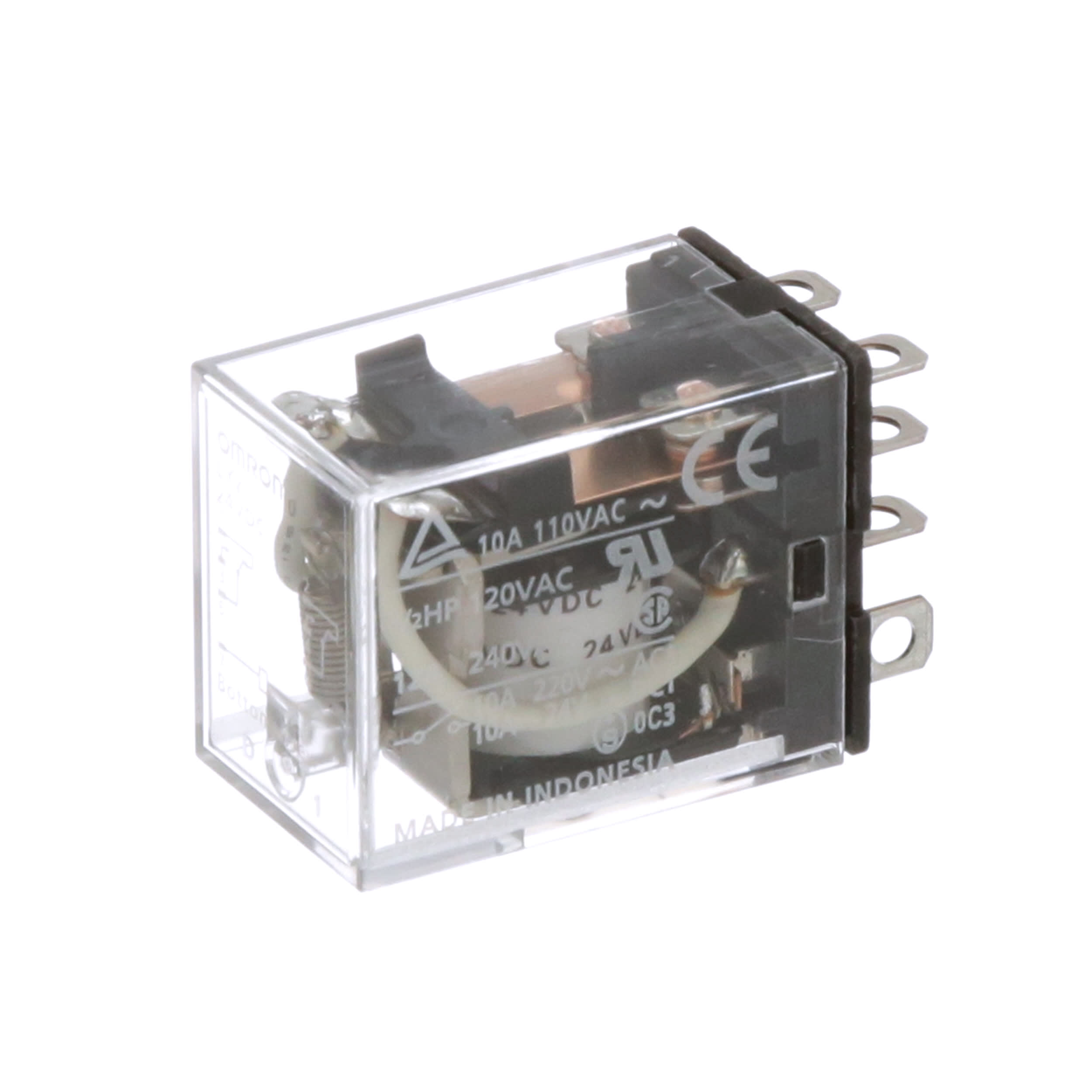 OMRON ELECTRONICS - Relè elettromeccanico LY, bobina 24 Vc.c., DPDT, 10 A/250 Vc.a., terminali a innesto