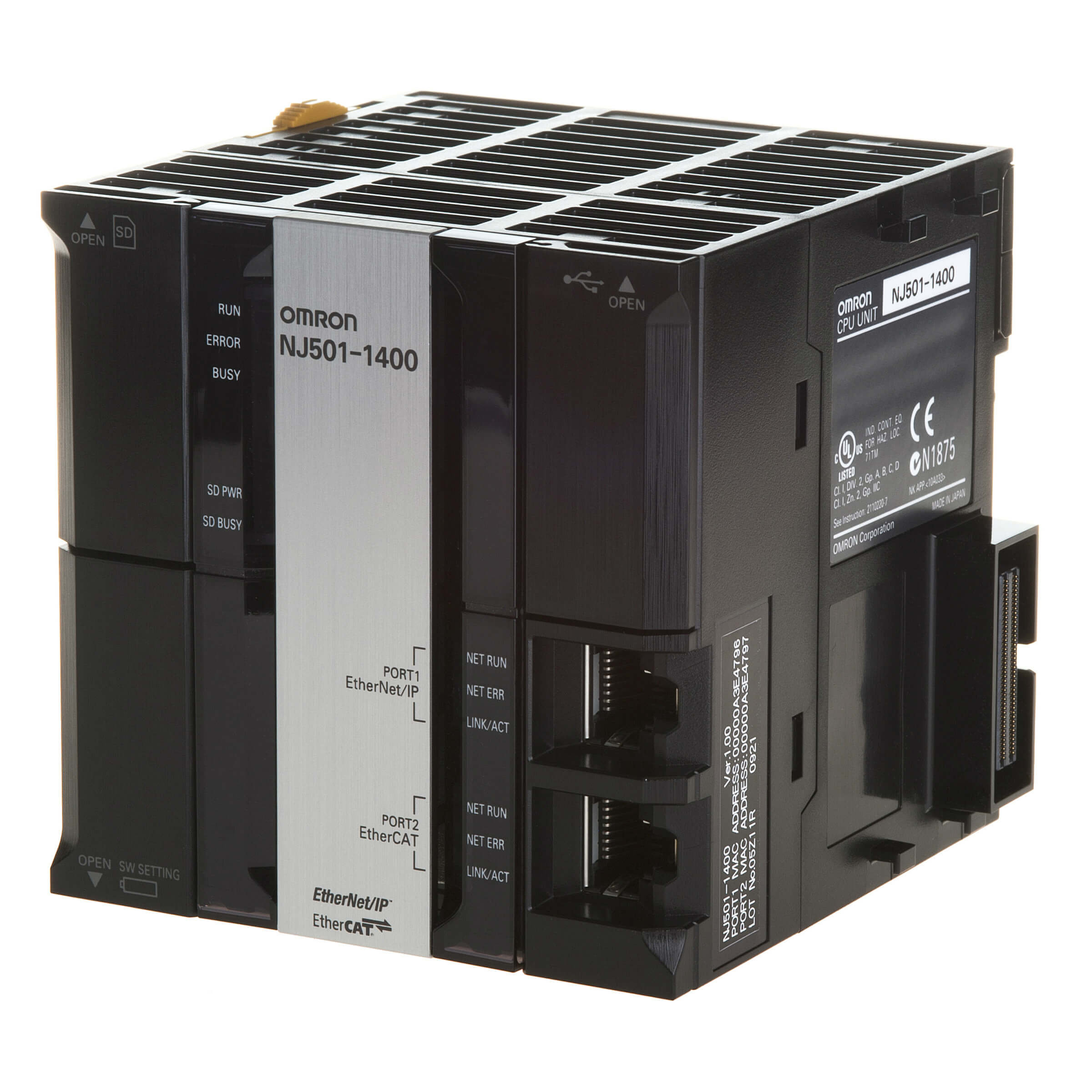 OMRON ELECTRONICS - CPU Controllore Sysmac NJ5, PLC, 32 assi, EtherCAT, Ethernet/IP, OPC UA Server, Bus I/O CJ