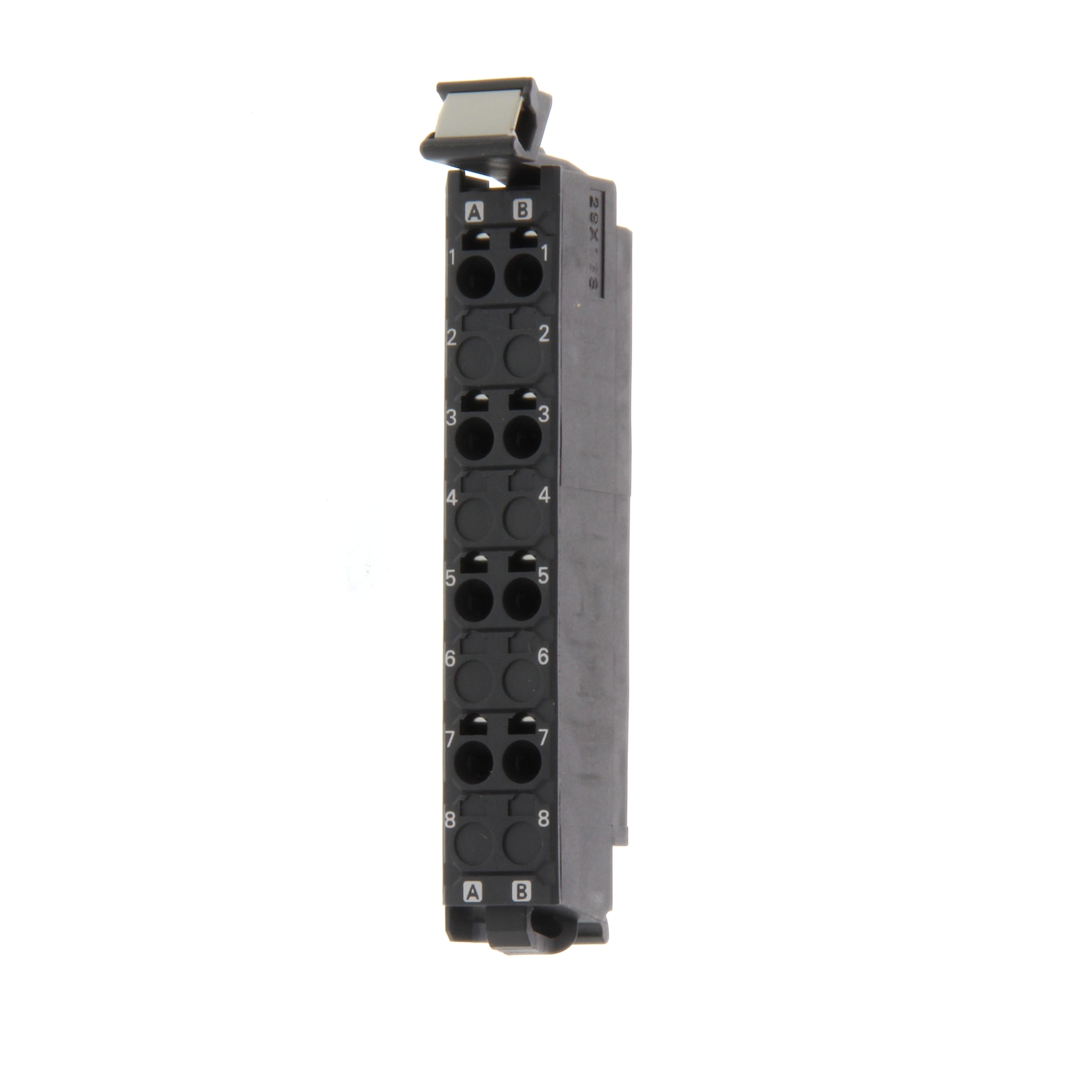 OMRON ELECTRONICS - Morsettiera ricambio serie NX con 8 terminali etichettati A+B, connettore frontale per PLC.