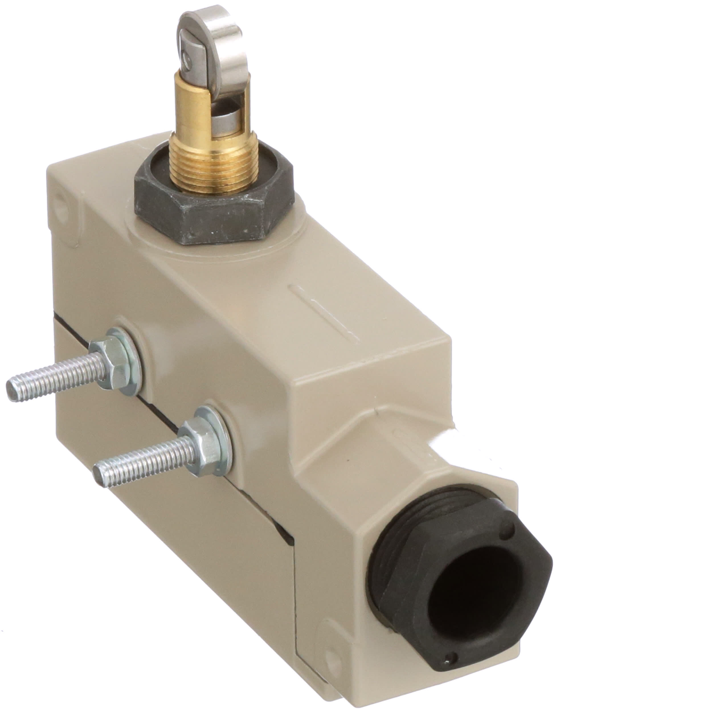 OMRON ELECTRONICS - Finecorsa protetto ZE, 1 contatto in scambio 15 A/250 Vca, azion. pulsante con rotella, fissaggio laterale, Pg13,5, IP60