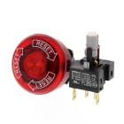 OMRON ELECTRONICS - Pulsante emergenza 30 mm, 1 contatto NC, luminoso, LED rosso 24 Vcc, Ø16 mm, pulsante a fungo.