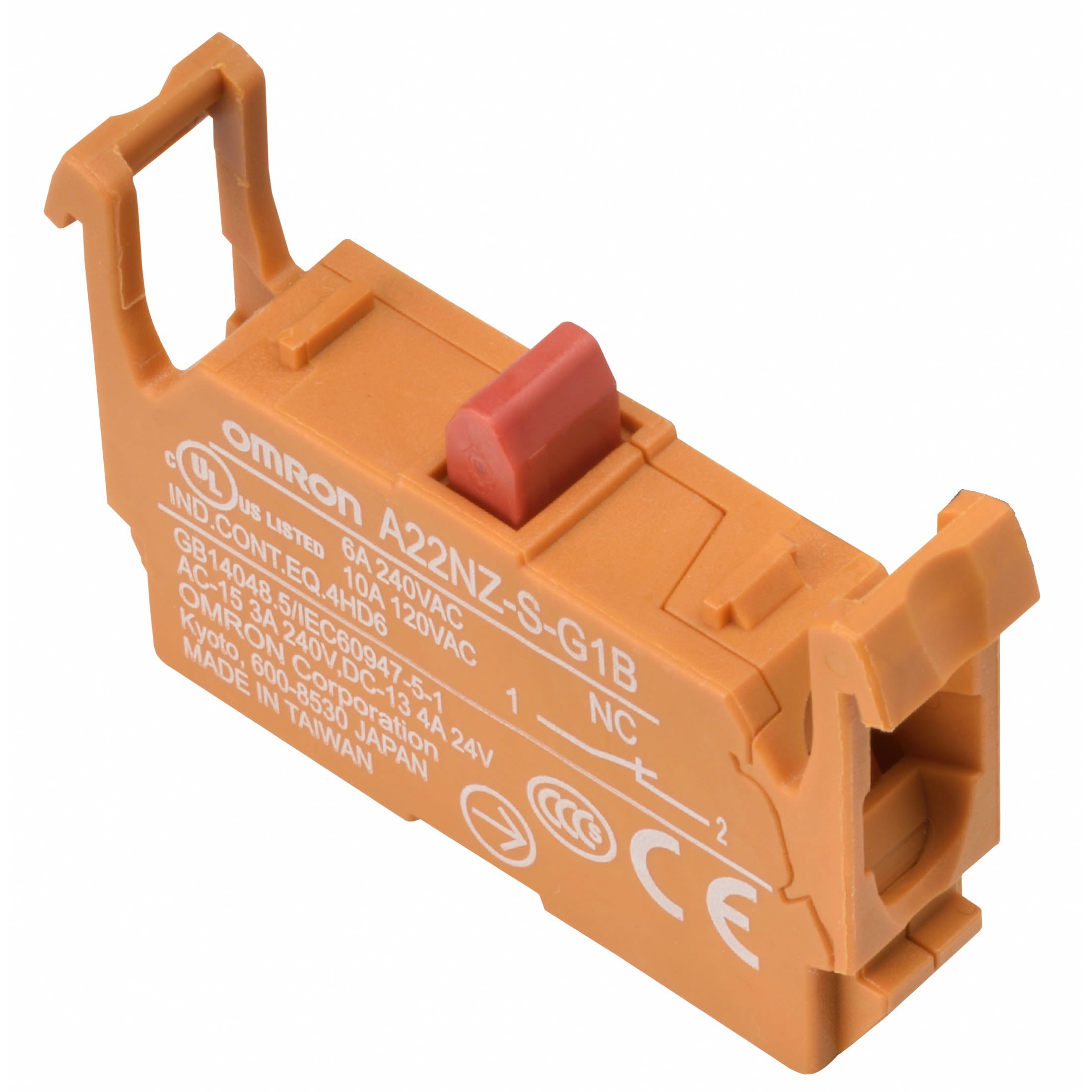 OMRON ELECTRONICS - pulsante contatto nc a22nz blocco contatti spst-nc arancione A22NZSG1B