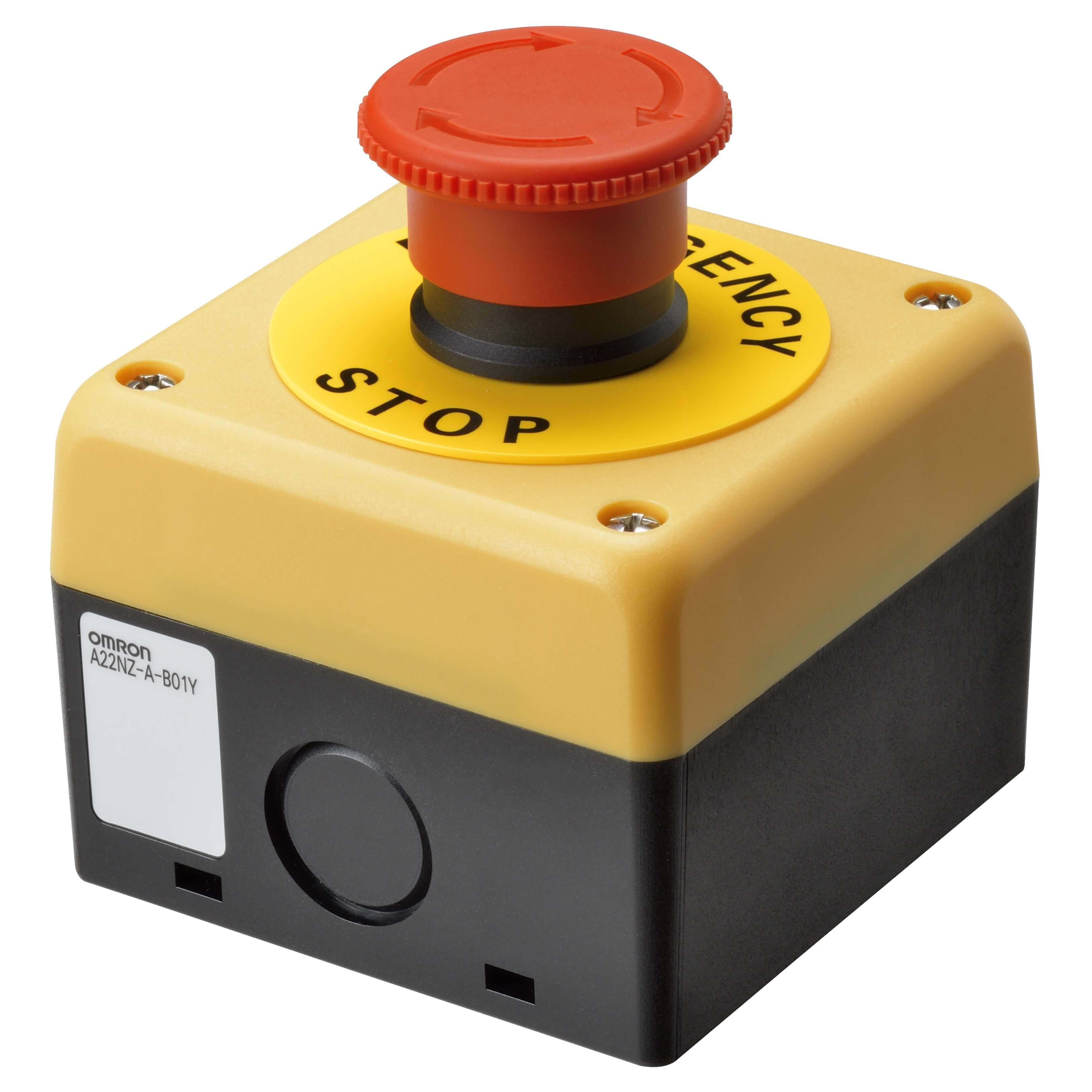 OMRON ELECTRONICS - Puls.22,A22NE,Emergenza40mm,2NC,nonluminoso