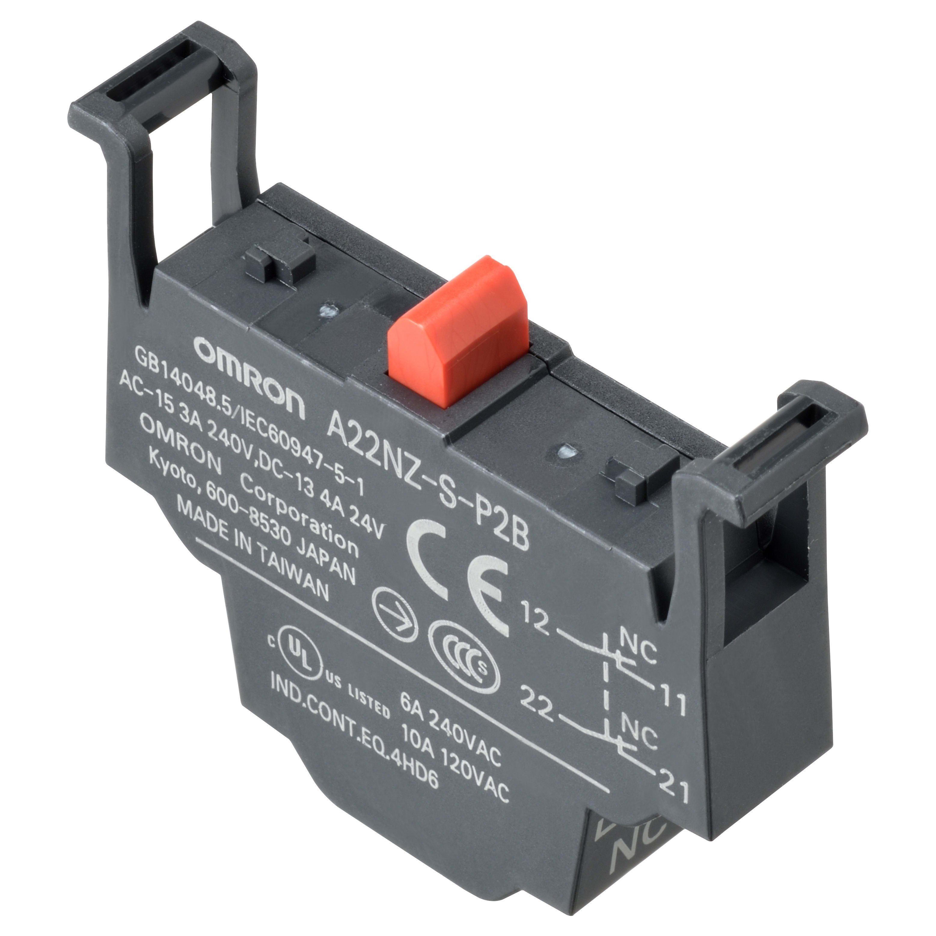 OMRON ELECTRONICS - pulsante- 2 contatti NC terminali push-in p A22NZSP2B