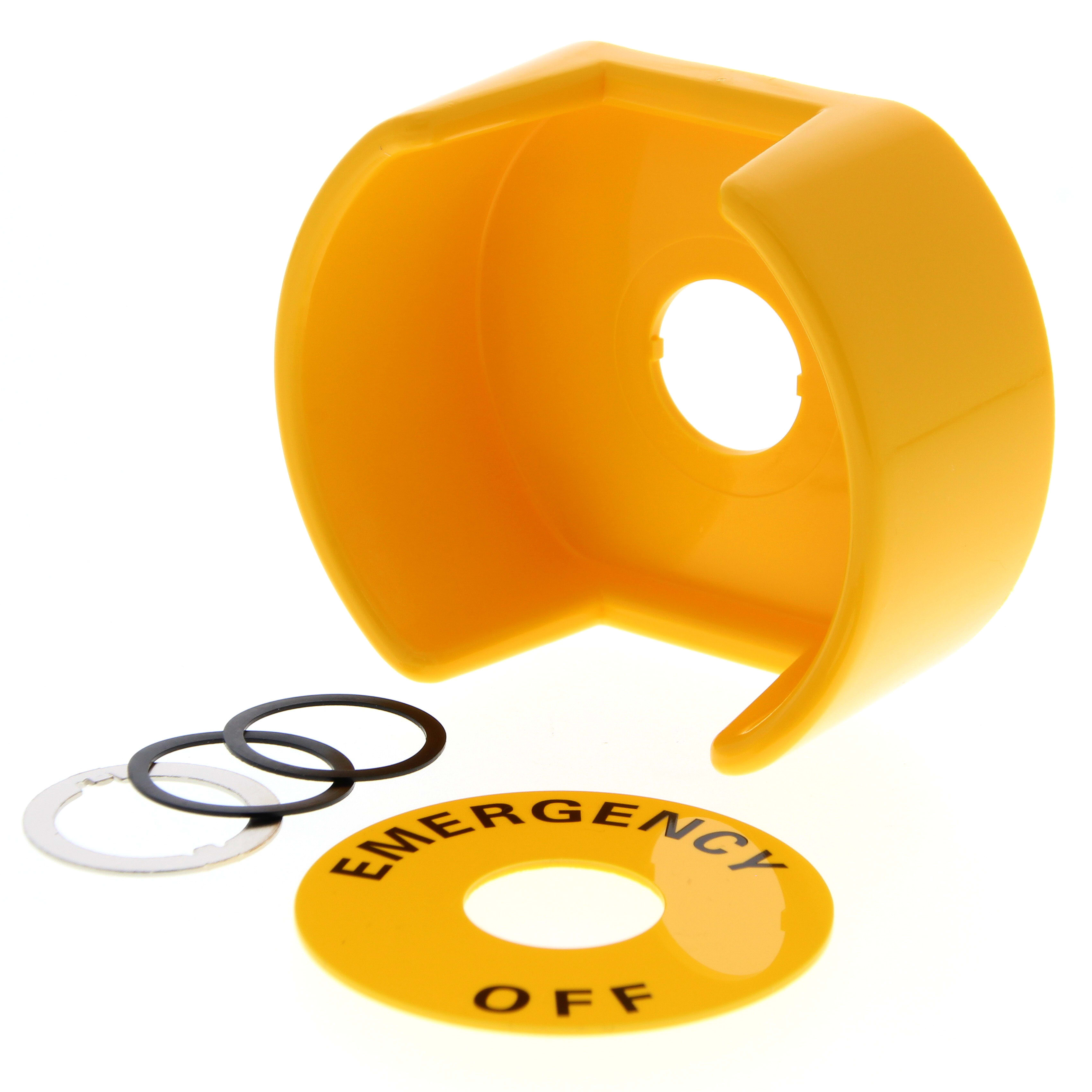 OMRON ELECTRONICS - Pulsanti Ø22 mm, protezione pulsante emergenza A22E con scritta emergency stop.