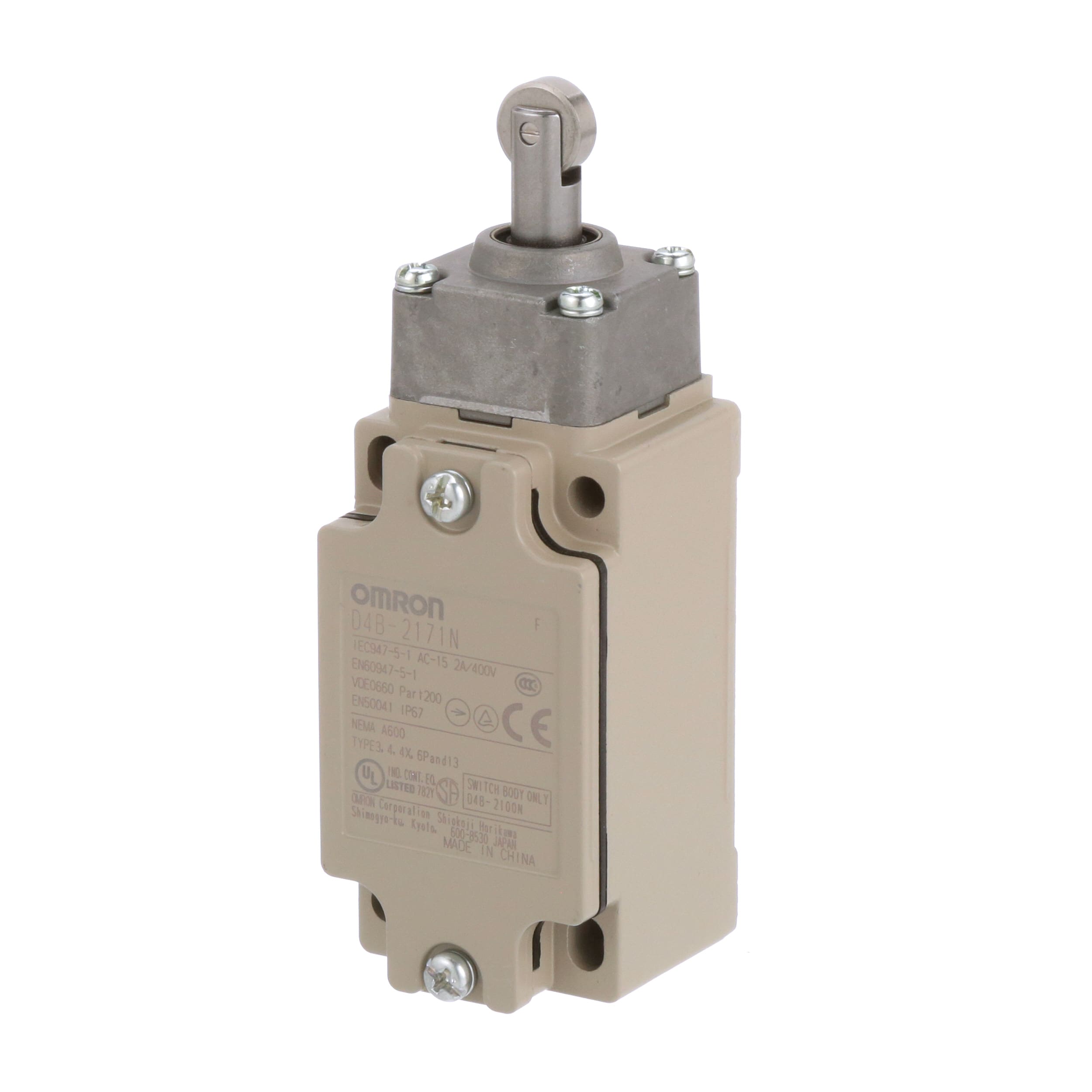 OMRON ELECTRONICS - Finecorsa meccanico passacavo G1/2 1NA+1NC scatto rapido azionamento pulsante e rotella D4B2171N