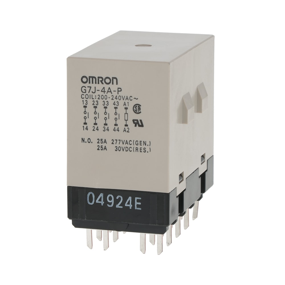 OMRON ELECTRONICS - rele 4spno 25 a 220 vca cs, 4 contatti na, 25 a 220 vca, terminali per circuito stampato G7J4AP200240AC