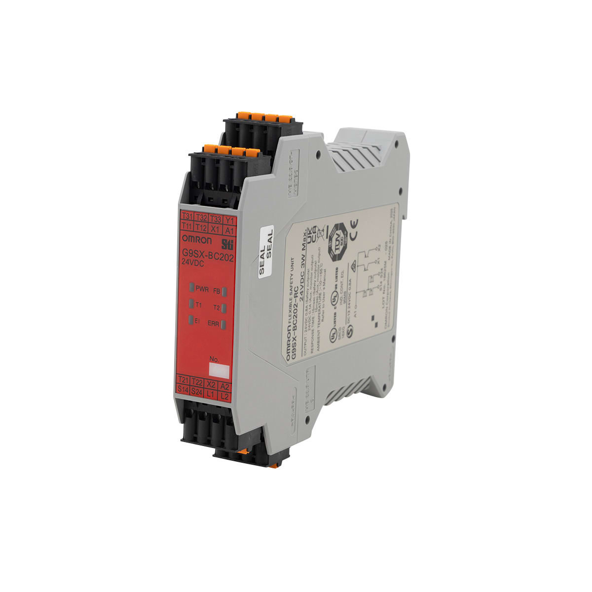 OMRON ELECTRONICS - Modulo di sicurezza base 24Vdc 1 o 2 canali 2 uscite istantanee MOSFET 2 uscite PNP aux terminali a molla 2PNP+2PNPaux G9SXBC202RCDC24-