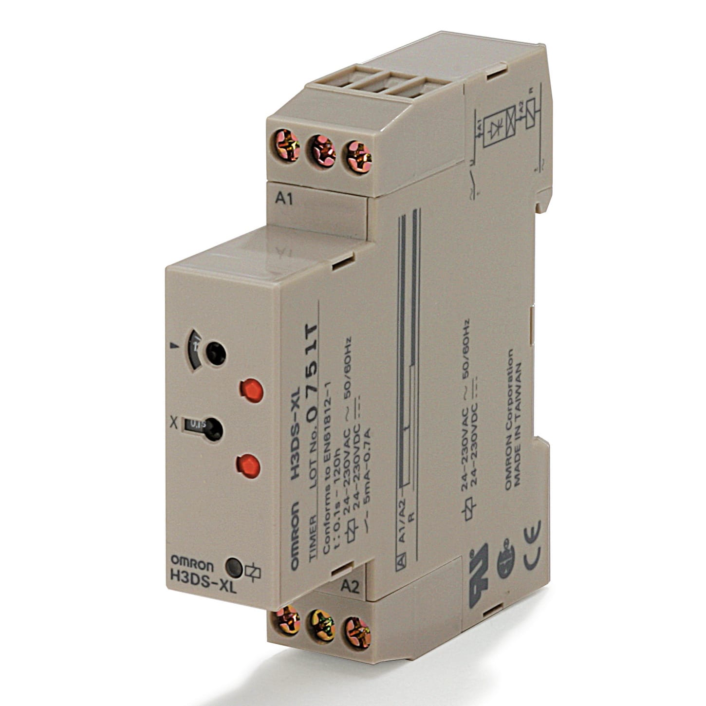 OMRON ELECTRONICS - timer-AnalDIN17.5MultiScTens.RitEccitazione