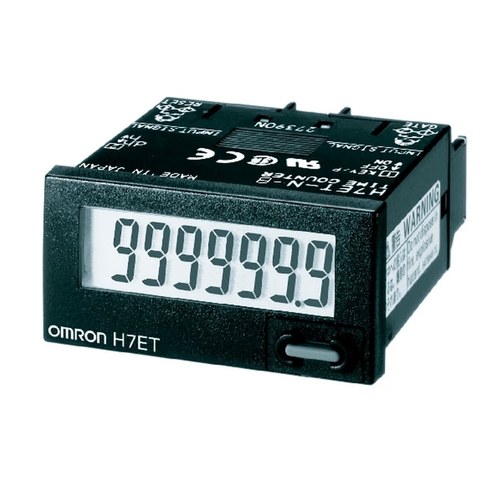 OMRON ELECTRONICS - Contaore 1/32 DIN 48x24 mm autoalimentato LCD 7 cifre 999999.9h ingresso senza tensione custodia nera H7ETNBOMS-232242