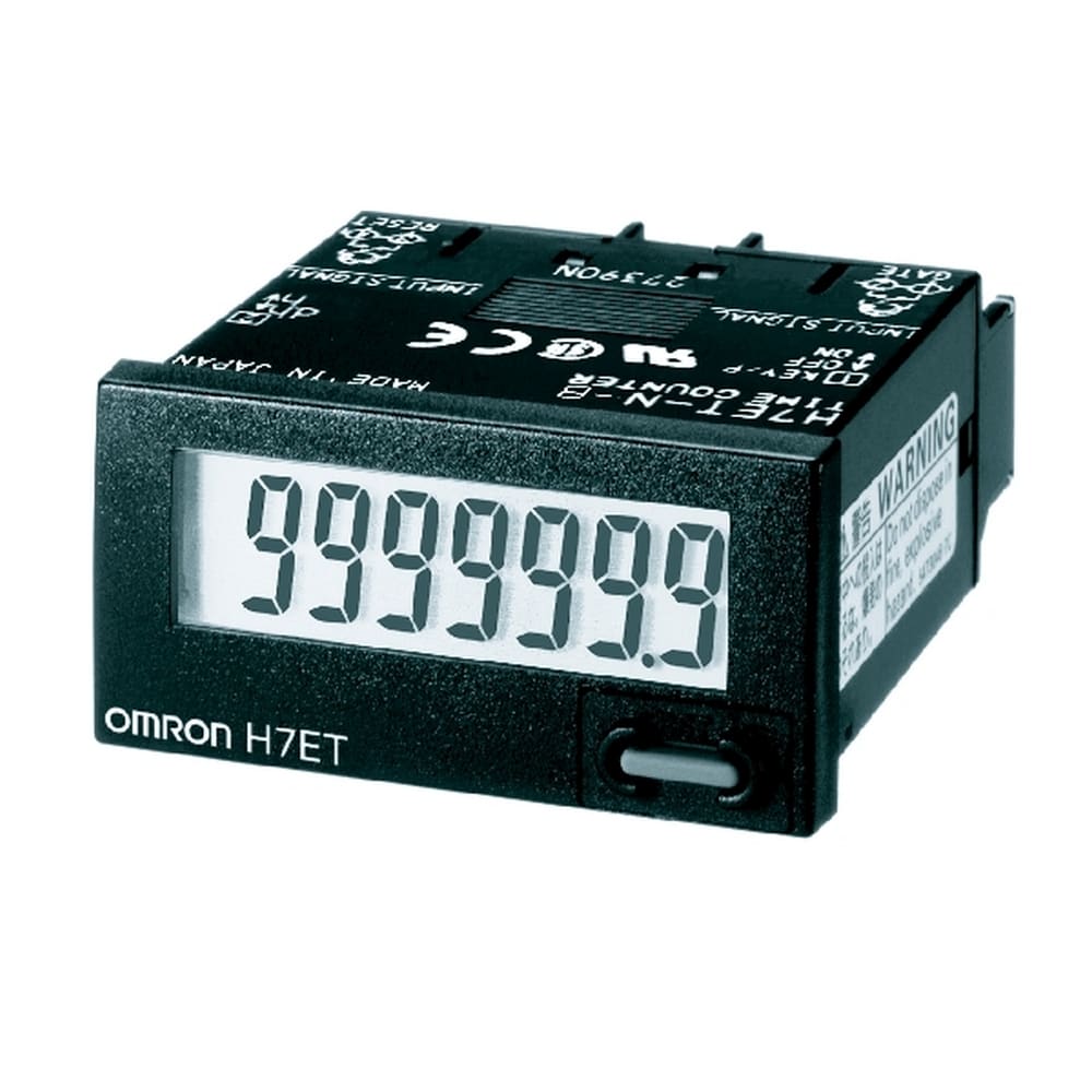 OMRON ELECTRONICS - Contaore 1/32 DIN 48x24 mm autoalimentato LCD 7 cifre 999999.9h ingresso senza tensione custodia nera