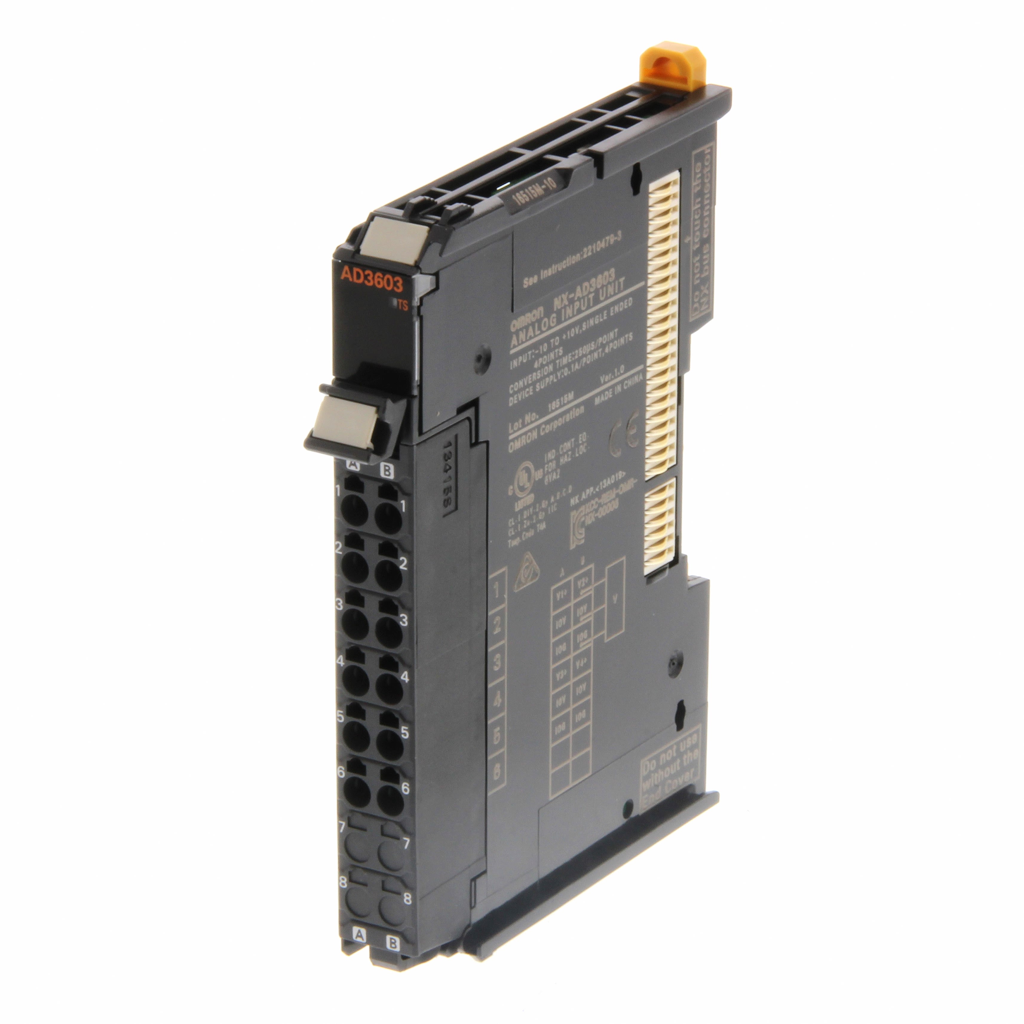 OMRON ELECTRONICS - Modulo I/O serie NX, 4 ingressi analogici -10..+10V, single ended, 8000 punti, 250 µs/ch, Push-In Plus. NXAD3603