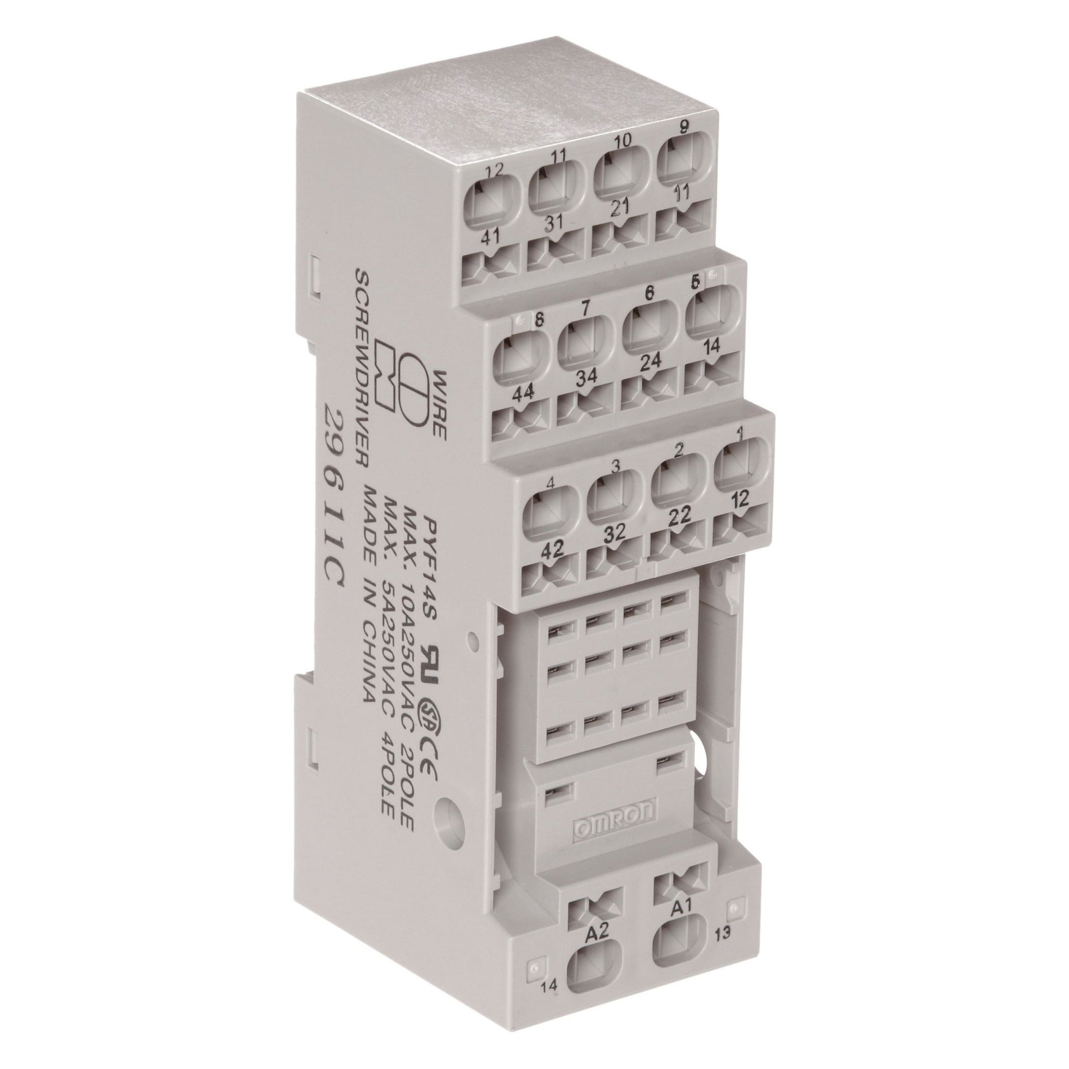 OMRON ELECTRONICS - Zoccolo PYF, guida DIN, terminali a molla