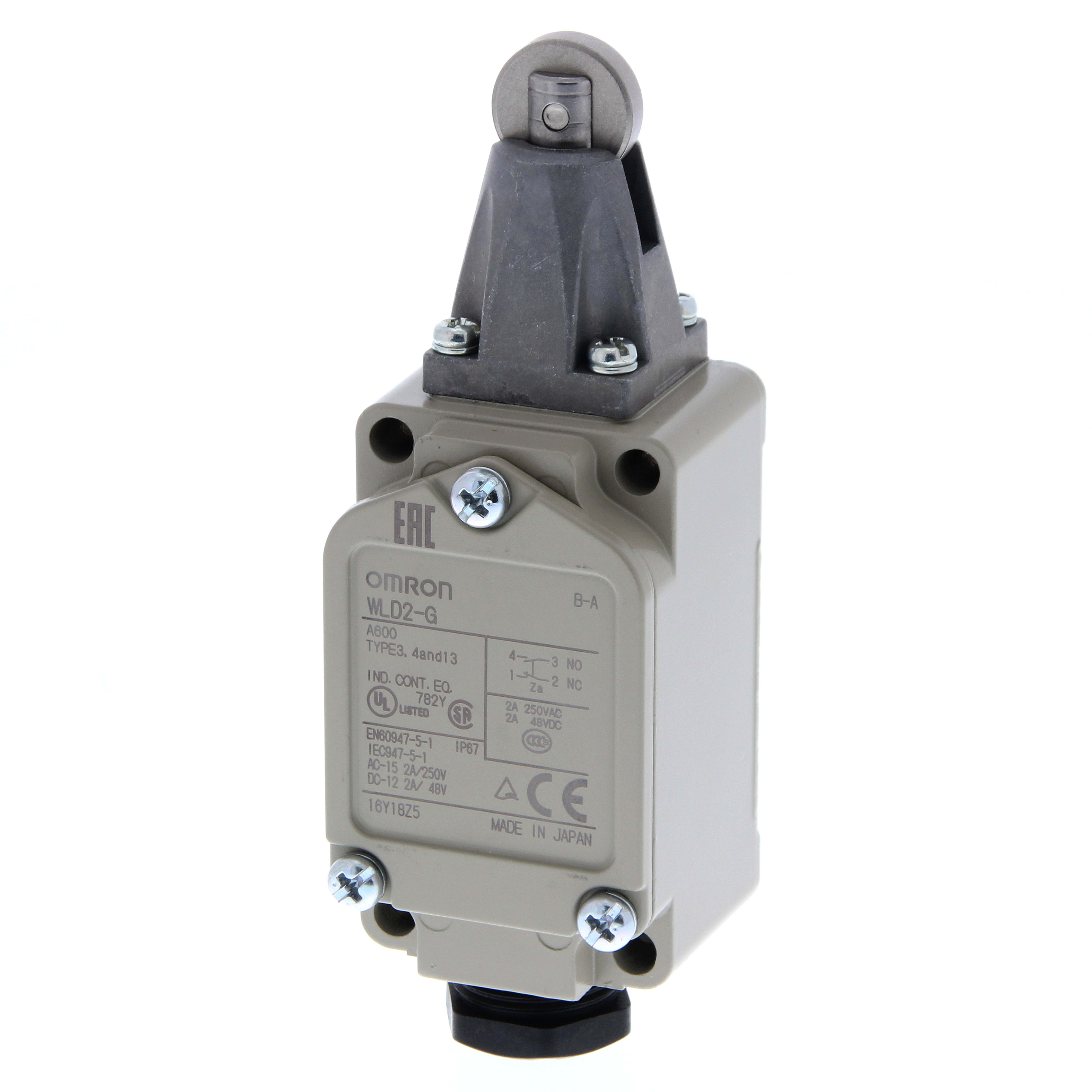 OMRON ELECTRONICS - finecorsa wld2-g pg13,5 unipolare doppia interruttore na+nc a scatto rapido azionamento pulsante e rotella ip67