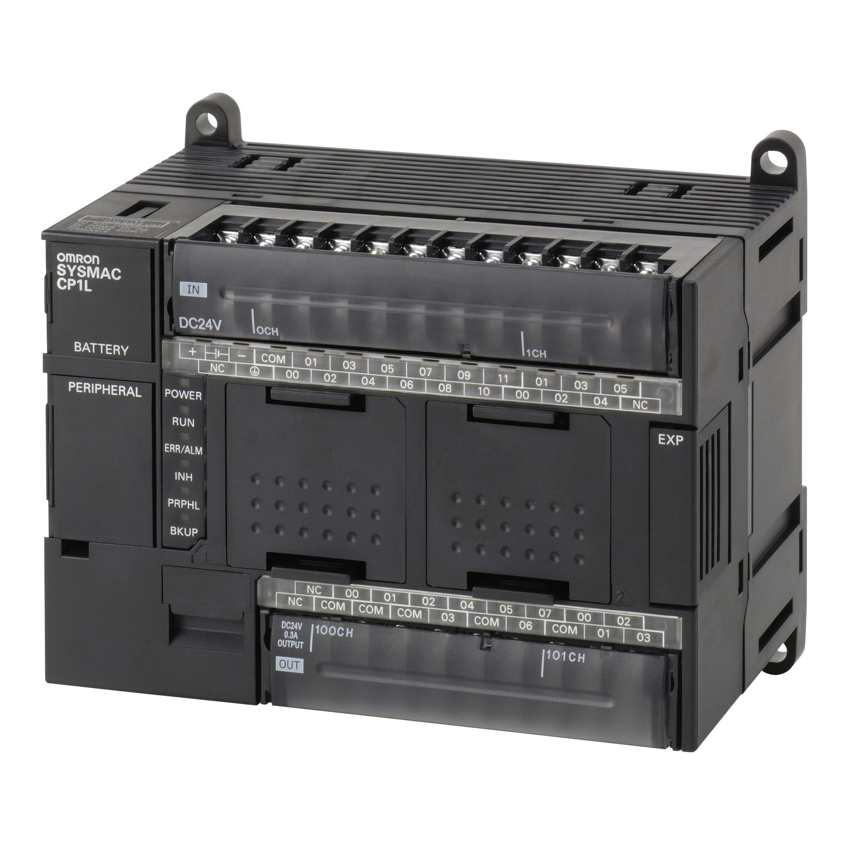 OMRON ELECTRONICS - plc 18 ingressi 24 vcc e 12 uscite a transistor npn, alimentazione 24 vcc, cpu cp1l, 18di 24v+12do a tr npn.