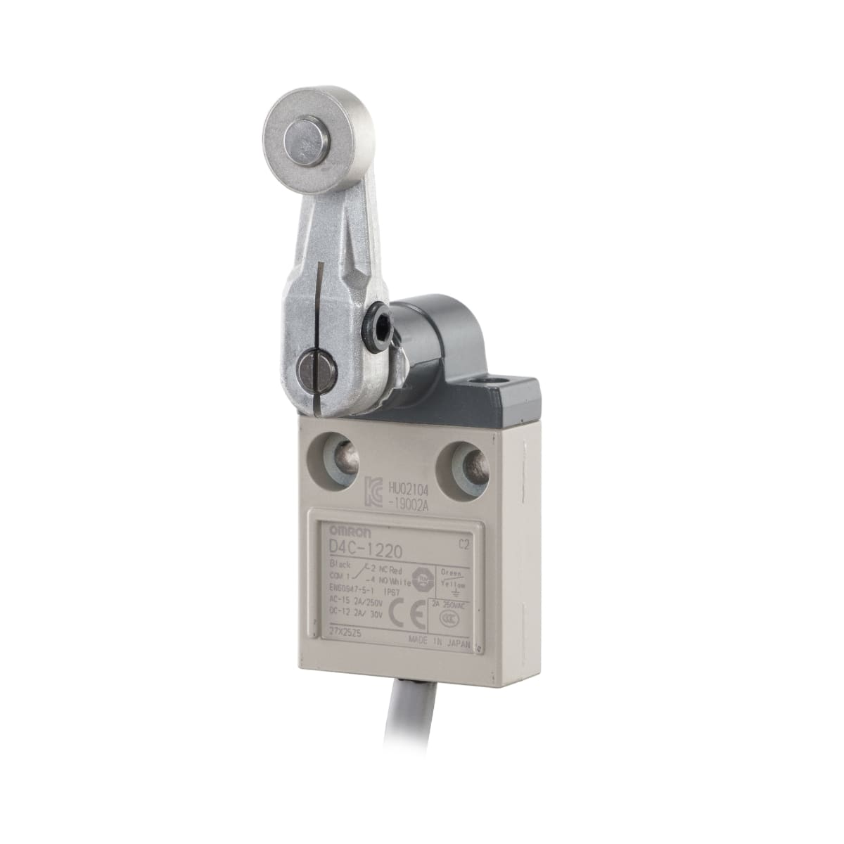 OMRON ELECTRONICS - Finecorsa 1 contatto scambio pulsante sigillato rotella trasversale IP67 cavo 3m 5A 250Vc.a.
