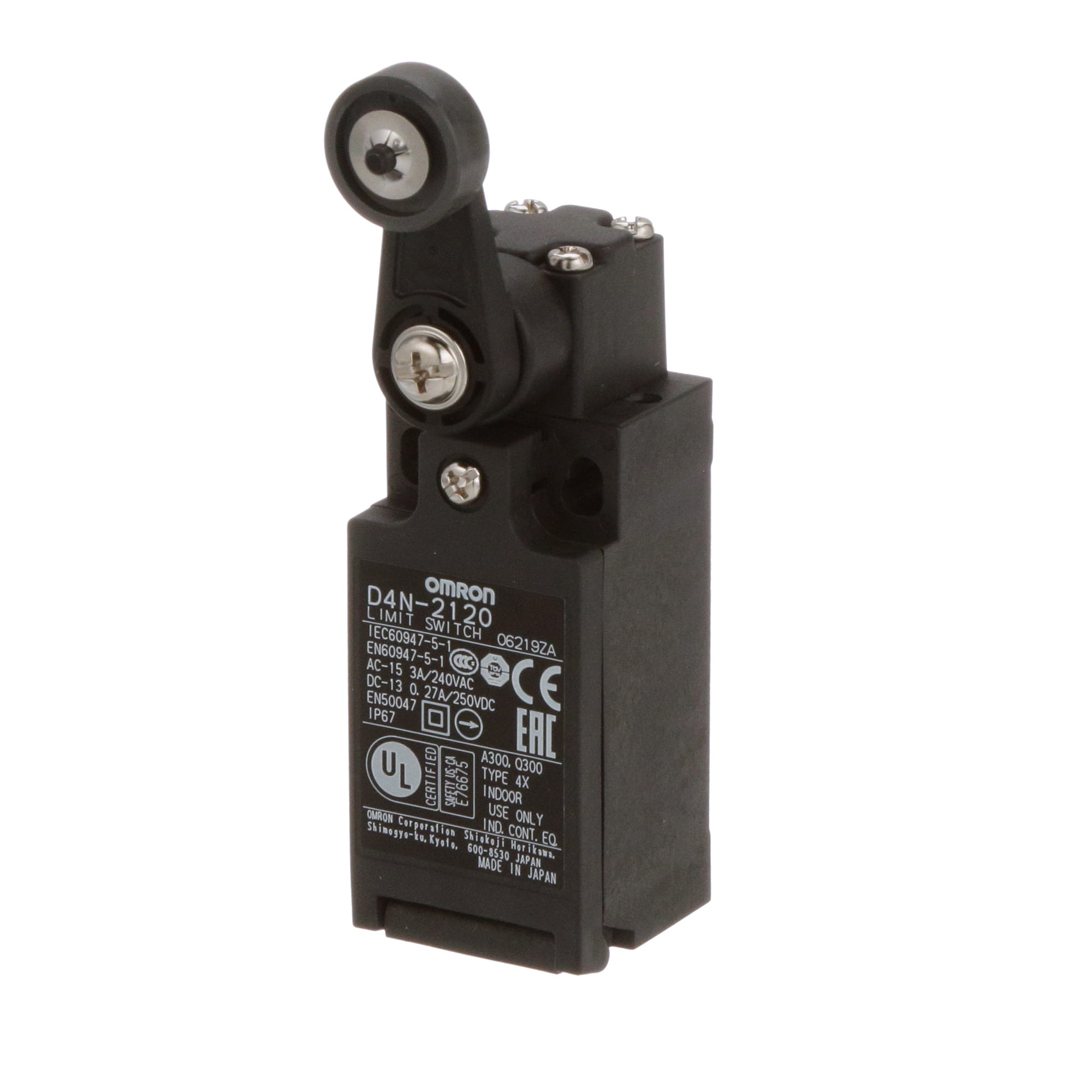 OMRON ELECTRONICS - Finecorsa meccanico passacavo G1/2 1NO+1NC a scatto rapido leva metallo rotella plastica IP67