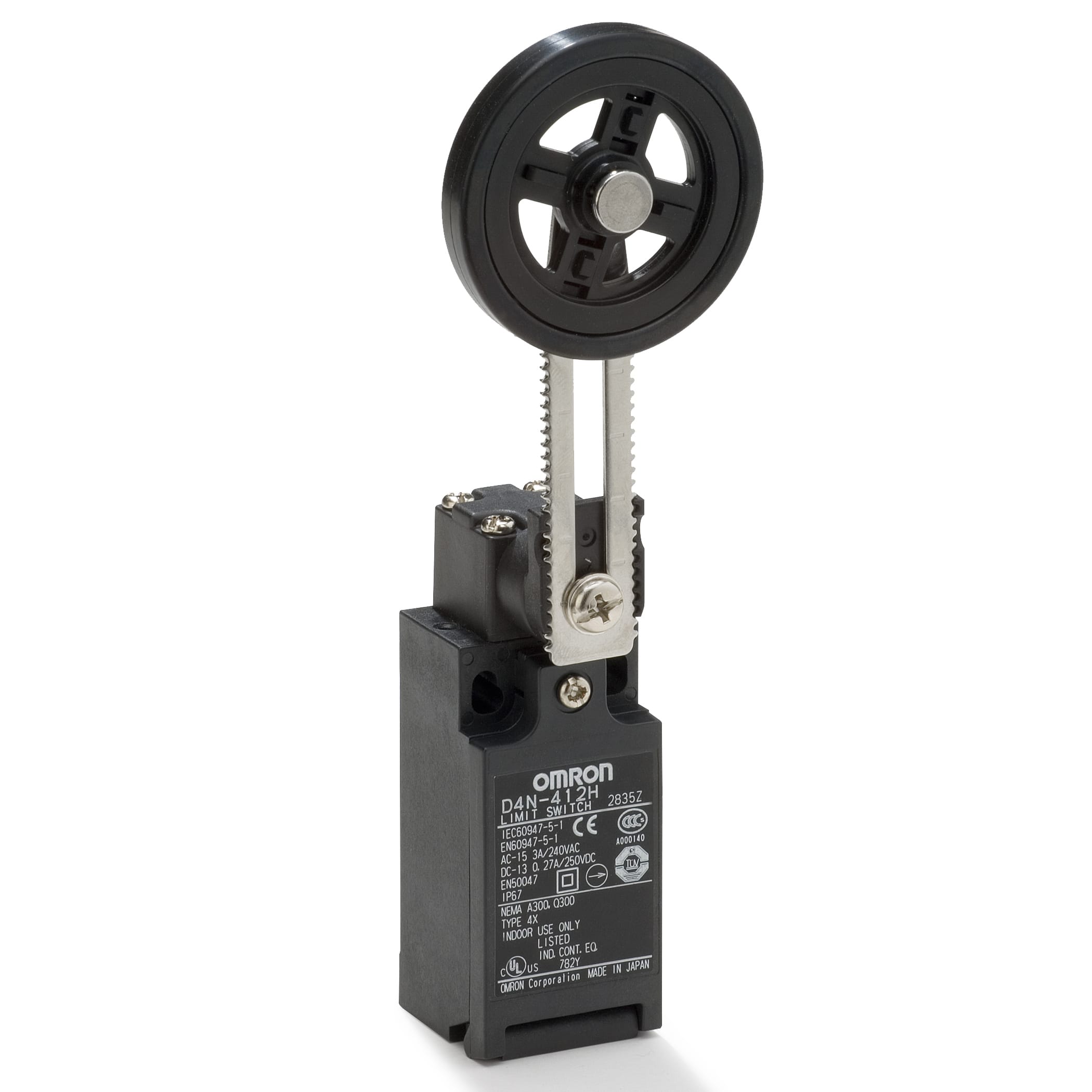OMRON ELECTRONICS - Finecorsa meccanico passacavo M20 1NO+1NC scatto rapido leva regolabile metallo rotella gomma IP67.
