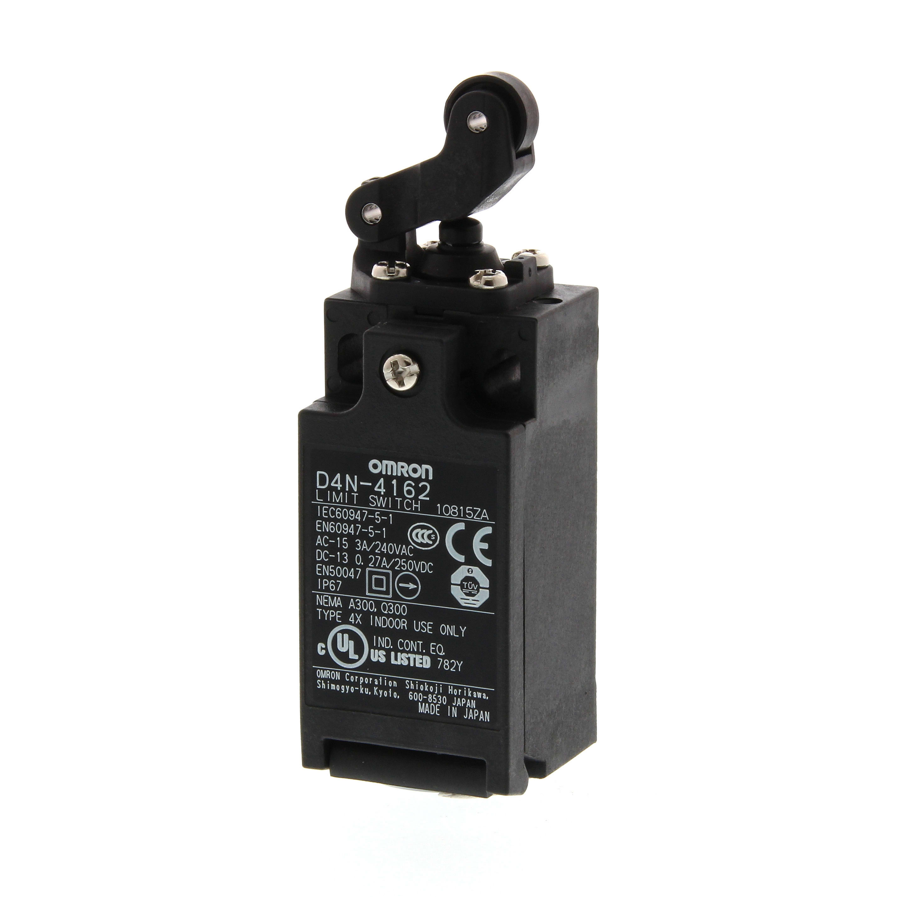 OMRON ELECTRONICS - Finecorsa meccanico passacavo M20 1NO+1NC a scatto rapido leva con braccio e rotella orizzontale unidirezionale IP67