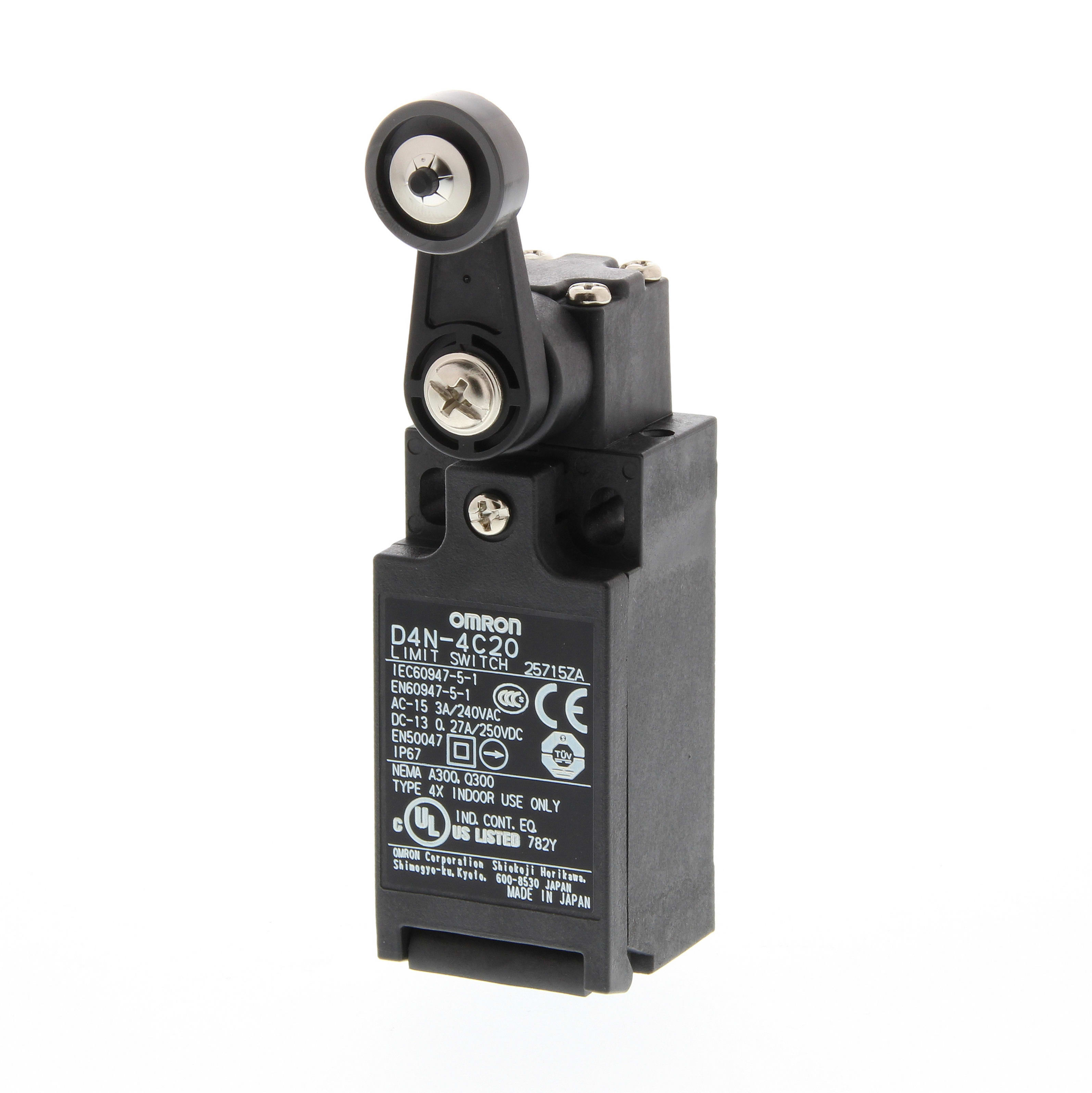 OMRON ELECTRONICS - Finecorsa meccanico, passacavo M20, 1NO+2NC, azione lenta, leva e rotella in plastica, IP67.
