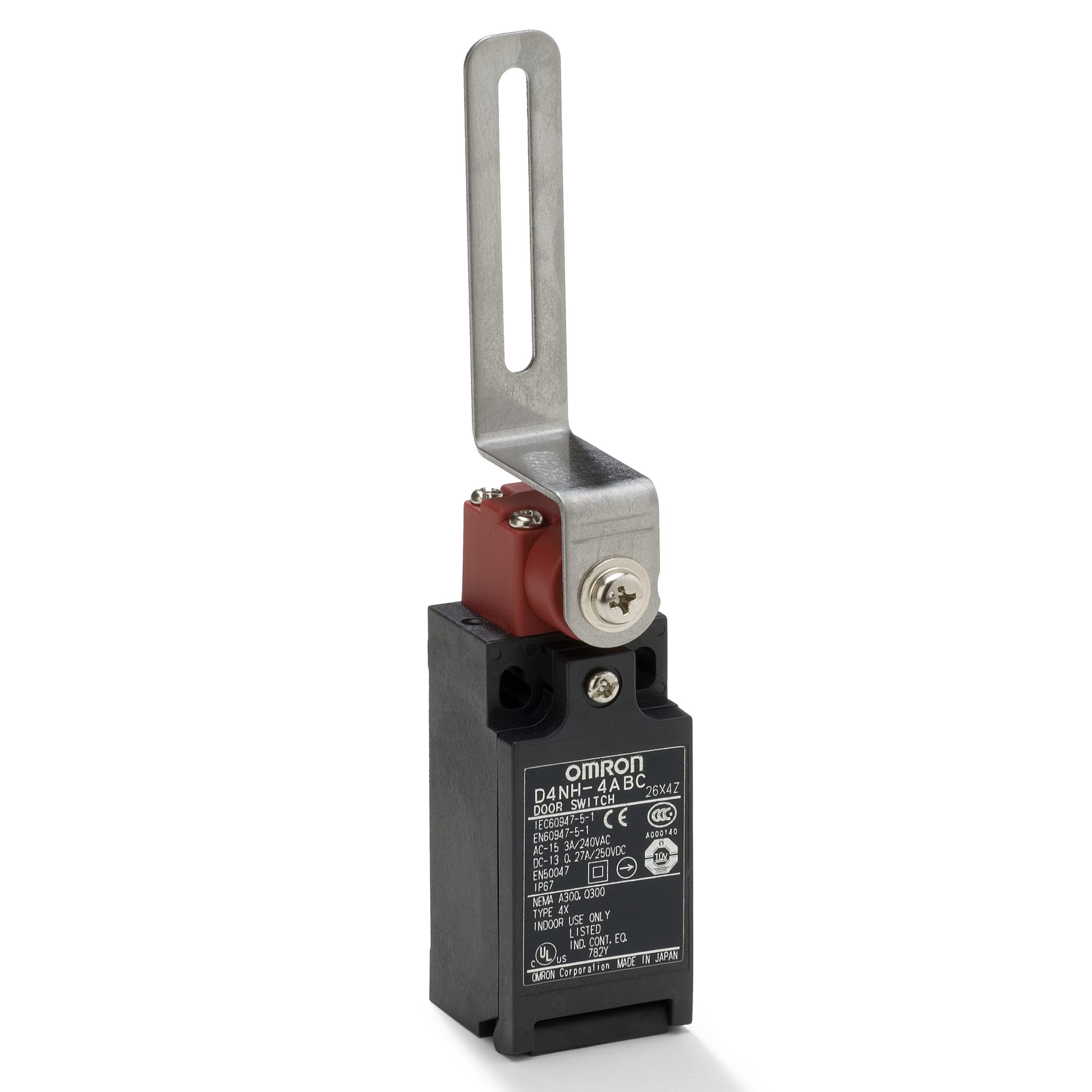 OMRON ELECTRONICS - Finecorsa meccanico a cerniera, passacavo M20, 1NO+1NC ad azione lenta, leva con braccio, IP67.