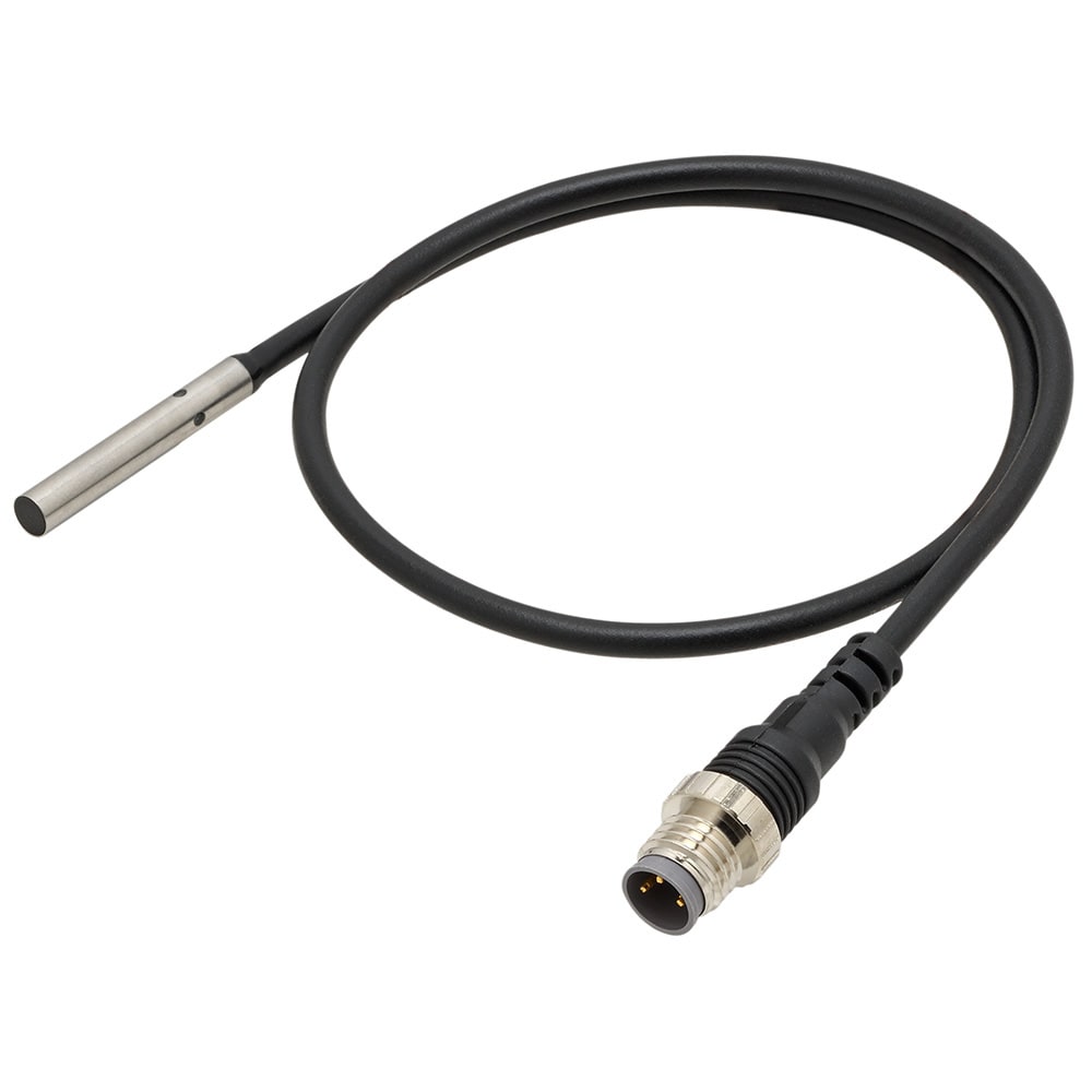 OMRON ELECTRONICS - Sensore di prossimità induttivo mini E2EC04, diametro 4 mm, schermato, distanza 1.2 mm, PNP NA, cavo 0.3m con connettore M8.