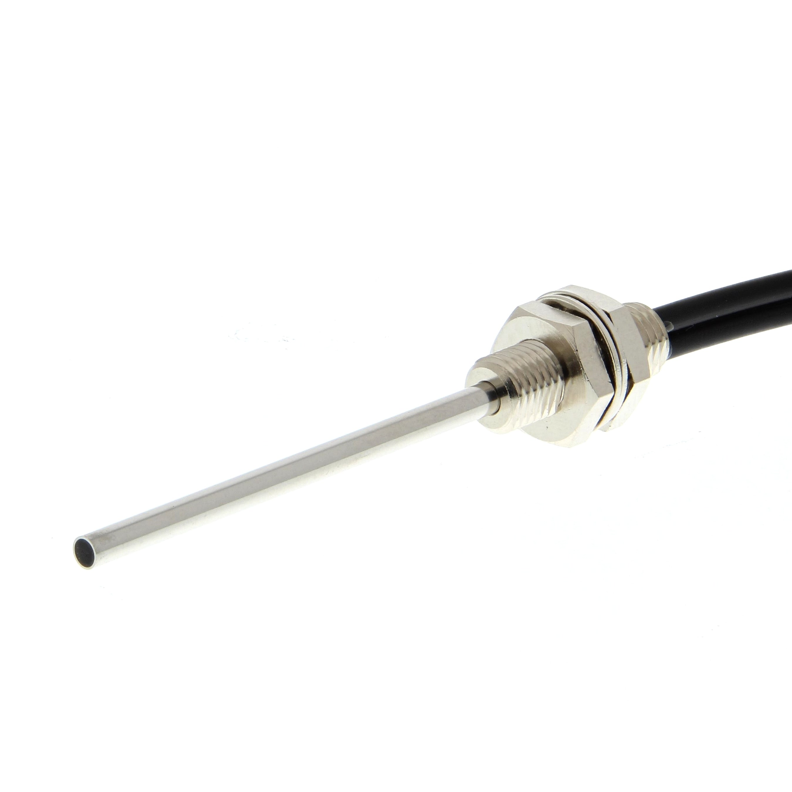 OMRON ELECTRONICS - sensore reflex m6 tubetto inox 4 cm fibra ottica diffusa testa diametro 2,5 mm manicotto pieghevole fibra standard r25 cavo 2 m
