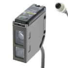 OMRON ELECTRONICS - Sensore fotoelettrico miniatura metallo reflex soppressione sfondo 20cm NPN/PNP impulso luce/buio cavo 0.3m con connettore M12.
