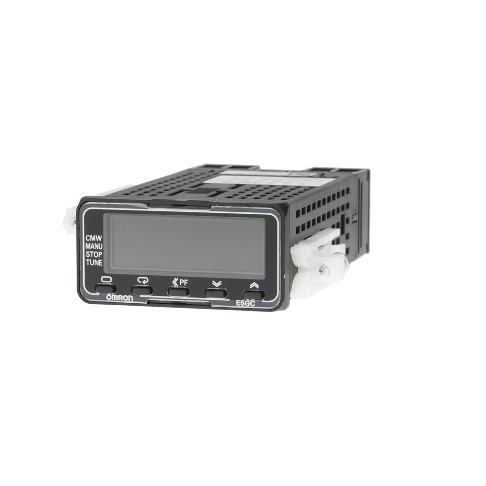 OMRON ELECTRONICS - Termoregola 48x24 mm, 2 display 4 cifre, ingresso universale, terminali a vite, uscita 12 Vcc, 1 al, 100-240 Vca.