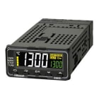 OMRON ELECTRONICS - Termoregolatore 48x24 mm, ingresso universale, uscita 12Vcc, 2 display 4 cifre, terminali a molla, 2 allarmi, 24Vca/cc.