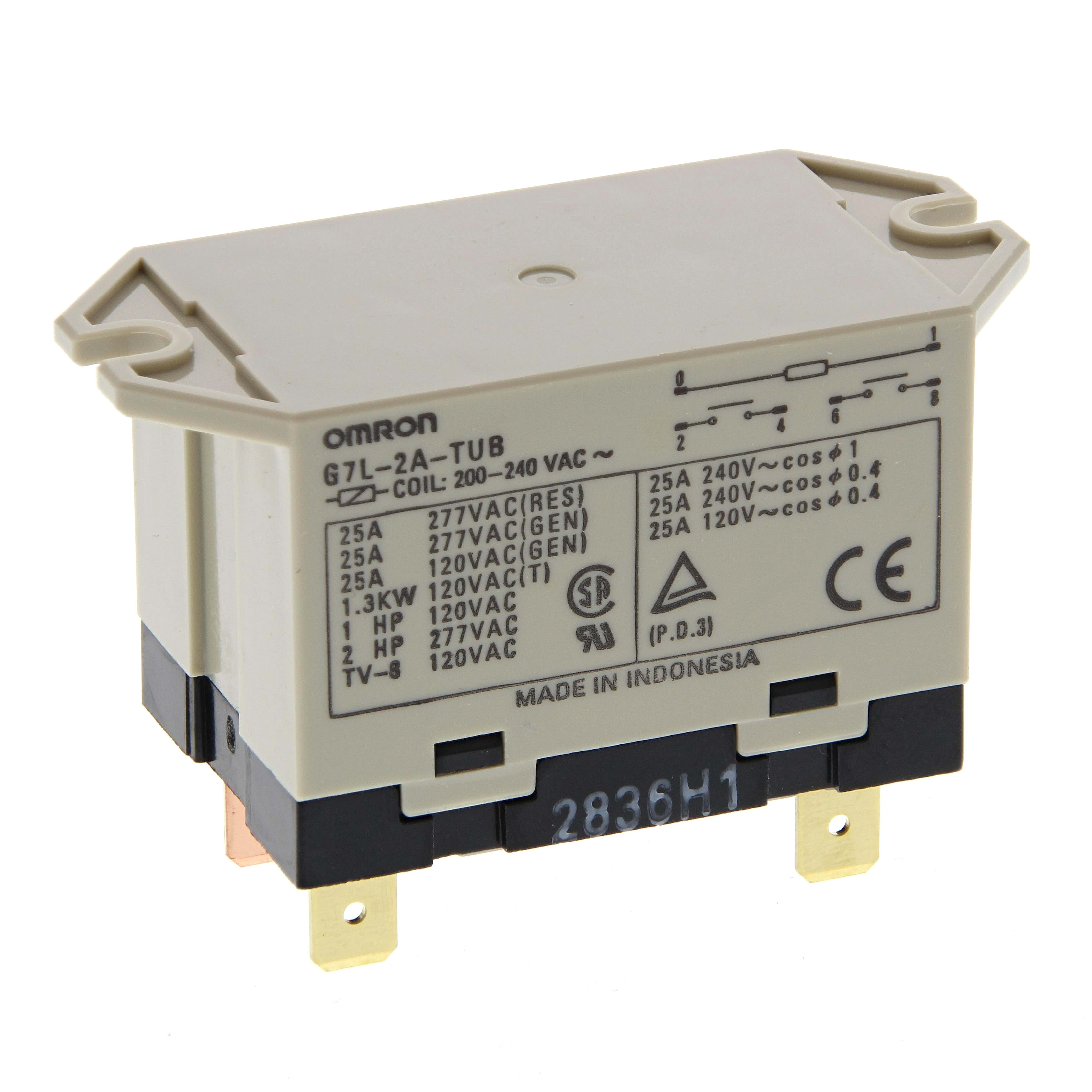 OMRON ELECTRONICS - Relè DPST-NO  25A  220 Vca. Fast-on