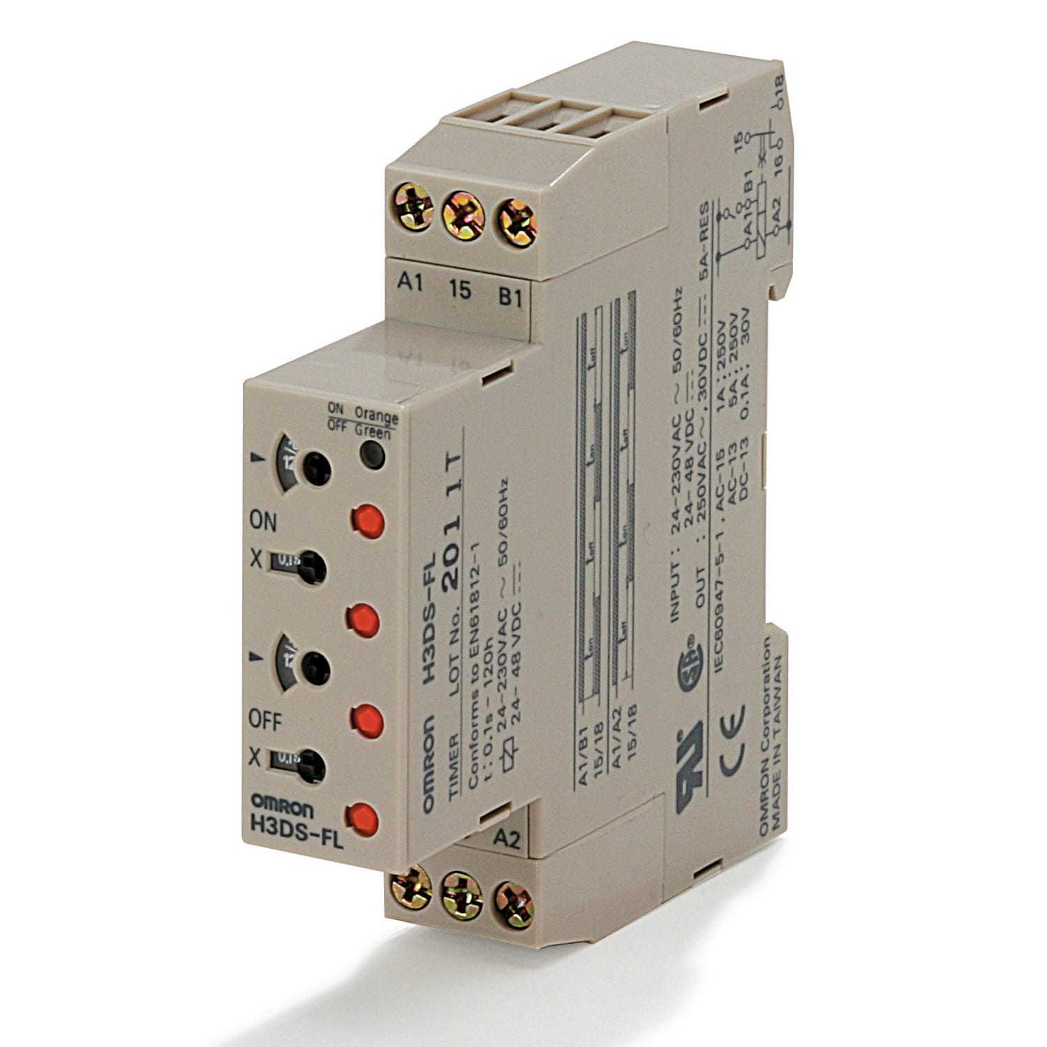 OMRON ELECTRONICS - timer-AnalDIN17.5MulScTenPauLaInOFFON1RitSC