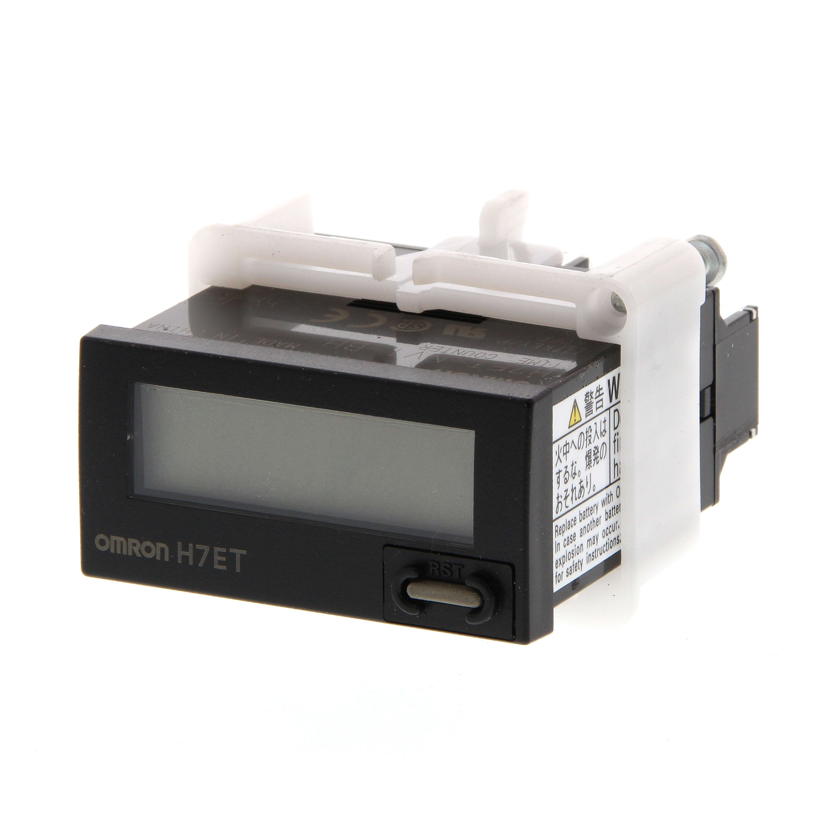 OMRON ELECTRONICS - Contaore 1/32 DIN 48x24mm autoalimentato LCD retroilluminato 7 cifre 999h59m59s ingresso VCC custodia nera.
