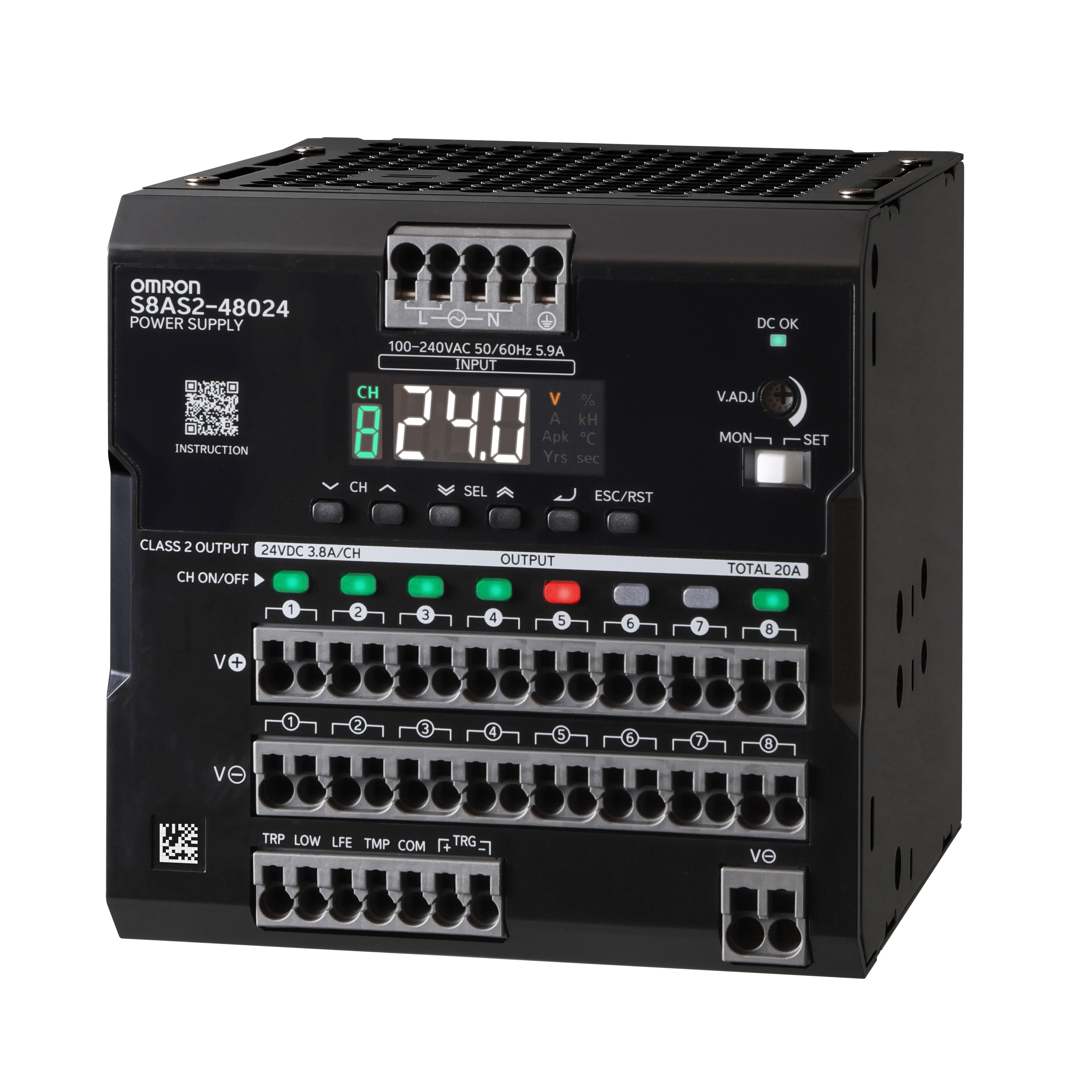 OMRON ELECTRONICS - ALIM 480W, 24VDC,100-240 VAC,20A,8 USCIT
