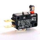 OMRON ELECTRONICS - micro 1dt16a leva corta rot fs 200g faston 6.35 1 contatto in scambio 16a 250v azione leva corta rotella fs 200g terminali faston 6.35