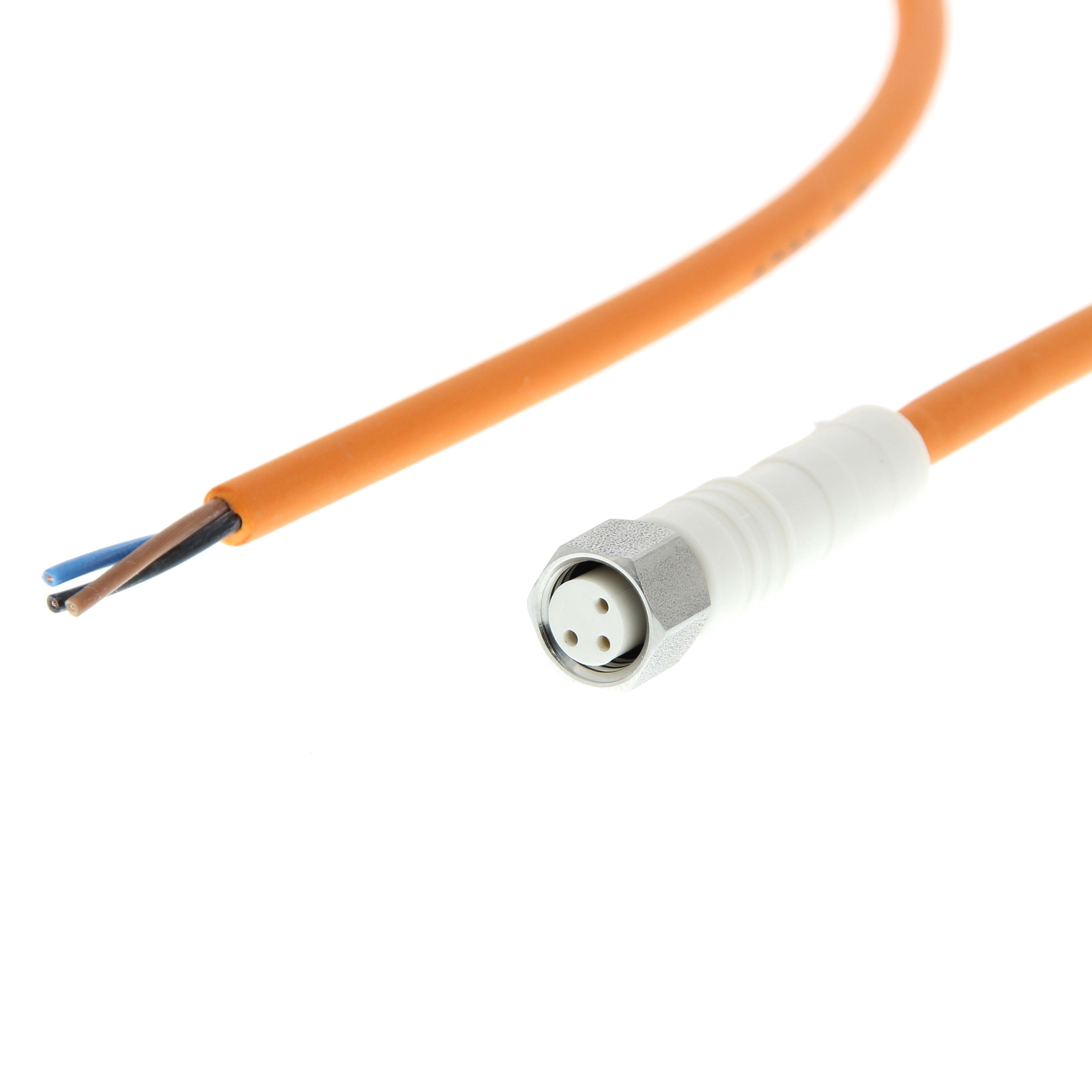 OMRON ELECTRONICS - Accessori sensori connettore femmina M8 dritti precablati ghiera SUS 316L 3 fili polipropilene lavaggio detersivo 5 m