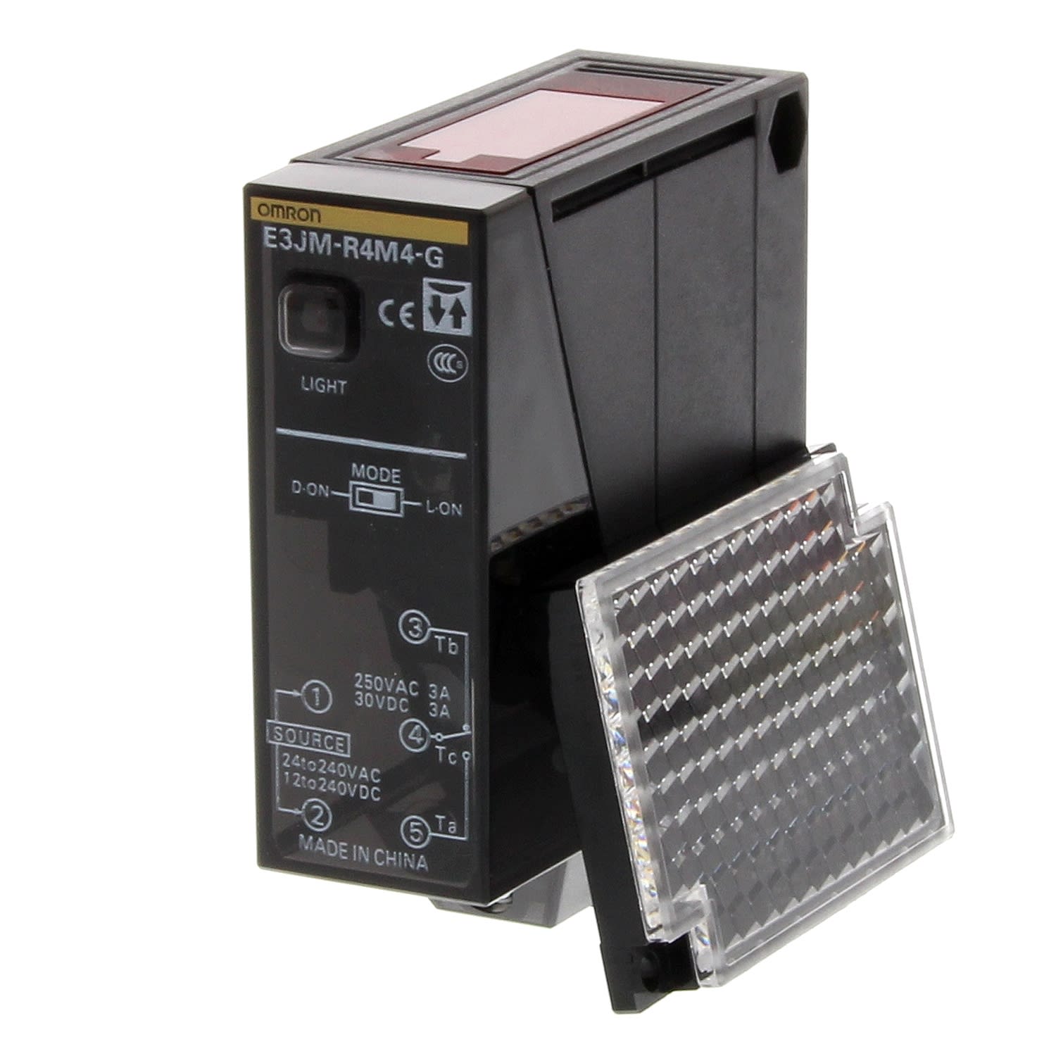OMRON ELECTRONICS - Sensore fotoelettrico E3JMR4, retroriflessione 4m, uscita relè, multitensione Vcc/ca, PG13.5, funzione timer 5 secondi