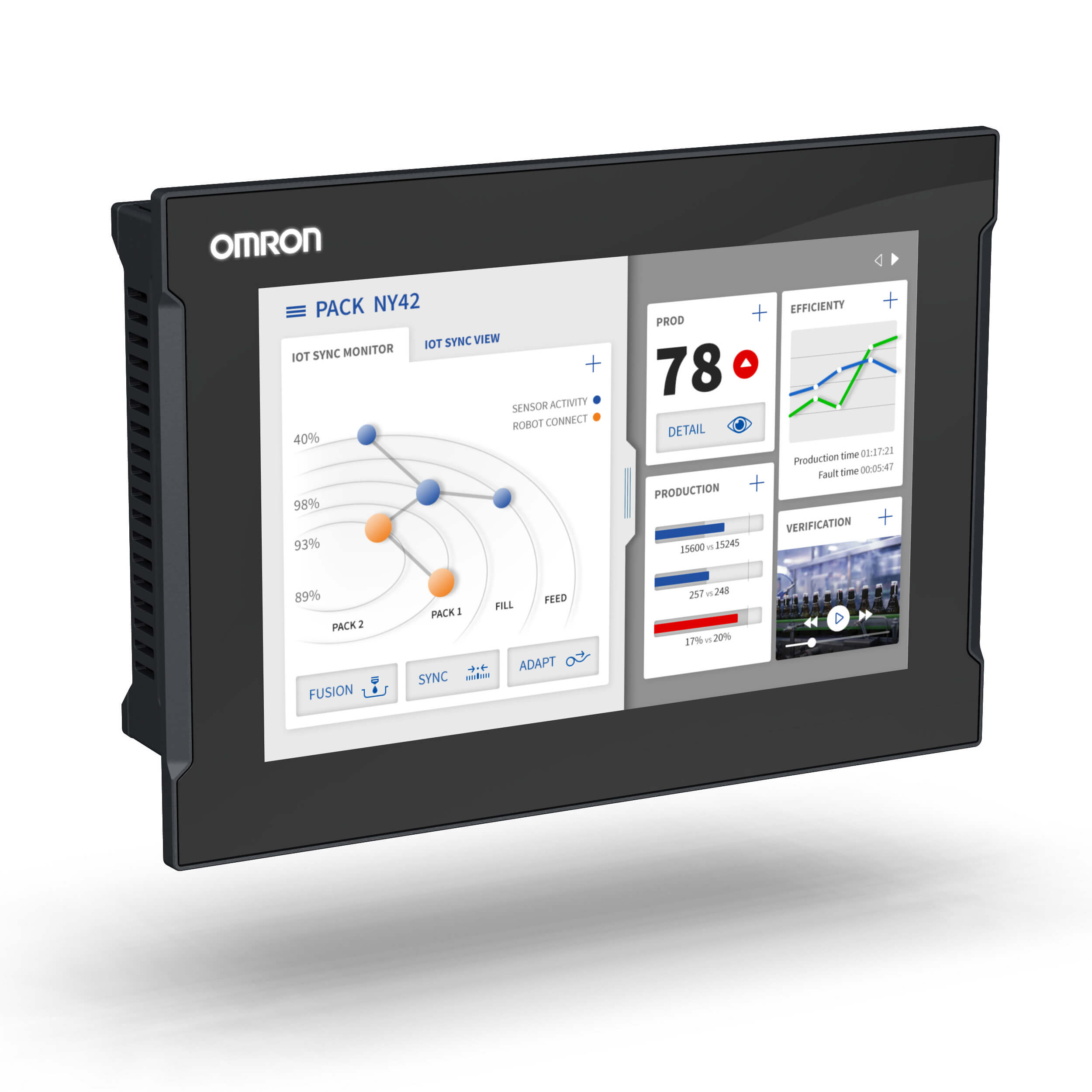 OMRON ELECTRONICS - Panel PC industriale con Intel Celeron 3965U, 4 GB DRAM, HDD 320 GB, Win 10 IoT, 12,1" display touchscreen, 1 PCIe, 2 slot unità, DVI-D.