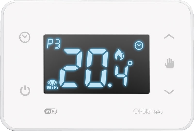 ORBIS - NEXU WiFi BIANCO Cronotermostato digitale da parete comunicazione WiFi, programmazione settimanale, alim. 230V