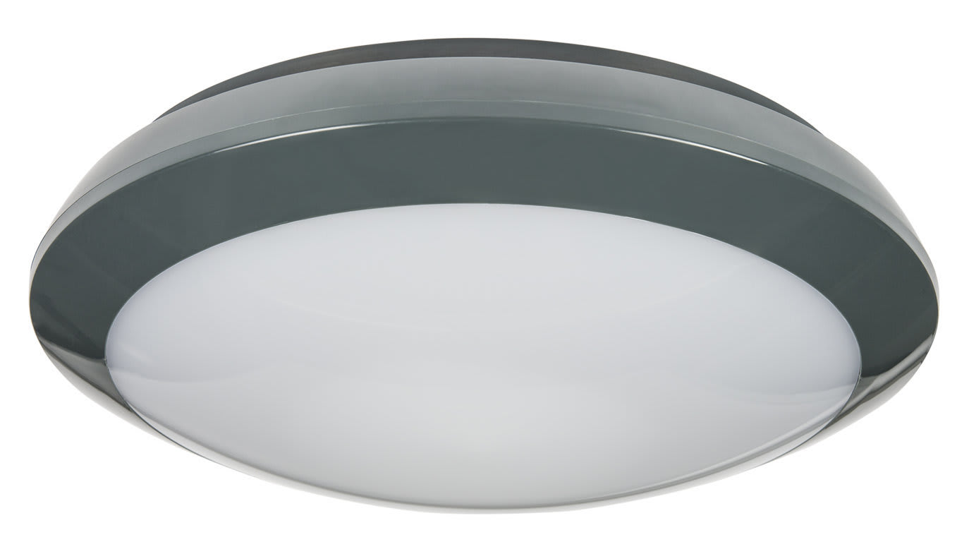ORBIS - PLADILED 80 2N Colore ANTRACITE doppio livello illuminazione con rivelatore di movimento, rilevamento: angolo 360°, diametro 16m ad altezza 2.5m , 230V