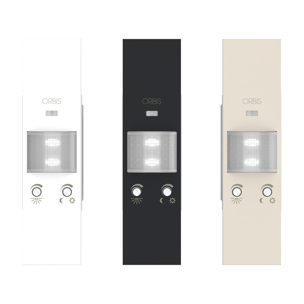 ORBIS - MINIBRIL LED LN Lampada segnapasso/emergenza da incasso con forntalini BIANCO, ANTRACITE e ALLUMINIO intercambiabili, 1 modulo DIN, 230V