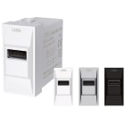 ORBIS - MINICARG USB Alimentatore USB da incasso, 5VDC - 2.1A Max, con forntalini BIANCO, ANTRACITE e ALLUMINIO intercambiabili, 1 modulo DIN, 230V